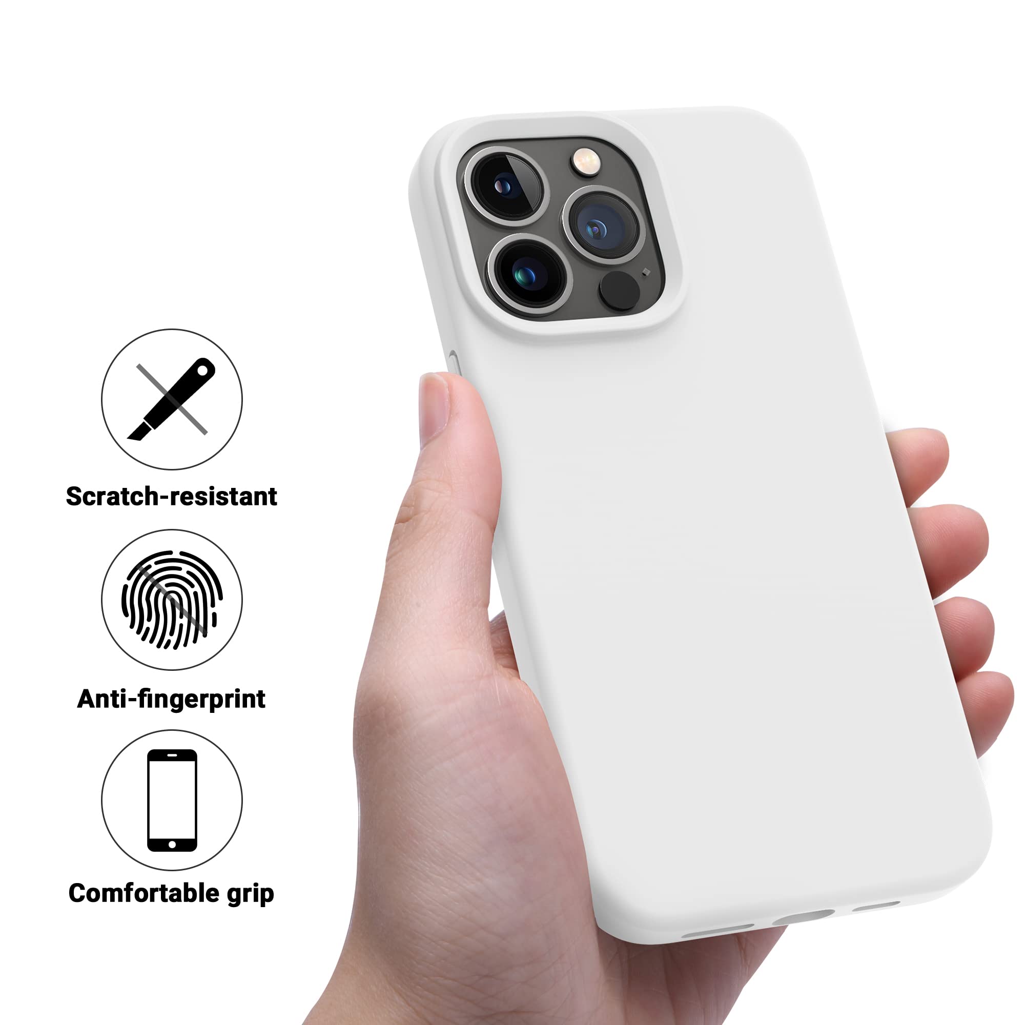 Otofly Designed For Iphone 14 Pro Case, Silicone Shockproof Slim Thin Phone Case For Iphone 14 Pro 6.1 Inch (White)