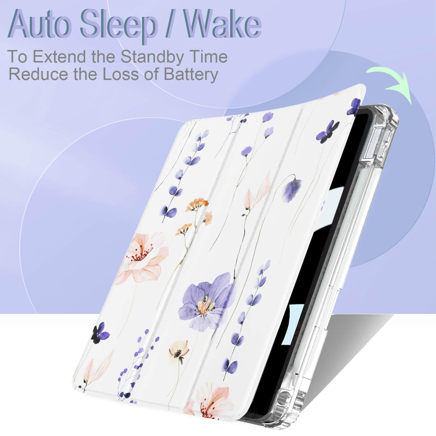 Feams Case For Ipad Air 11 Inch M2 (2024) / Ipad Air 5Th Generation Case, Trifold Ipad Air 5Th/4Th 10.9 Inch 2022/2020 Case Clea