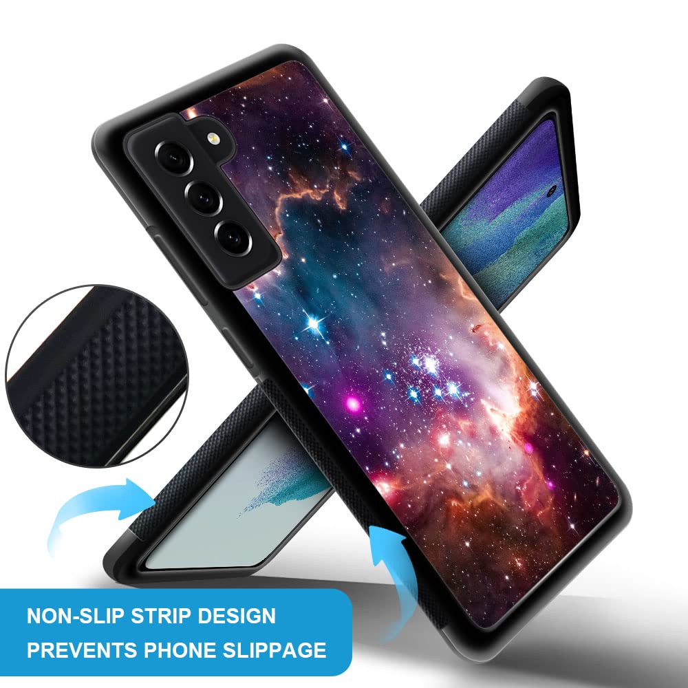 ZHEGAILIAN Samsung Galaxy S23 Phone Case Shockproof Non-Slip Soft TPU Bumper Hard PC Cover Colorful Galaxy Nebula 6.1 inch