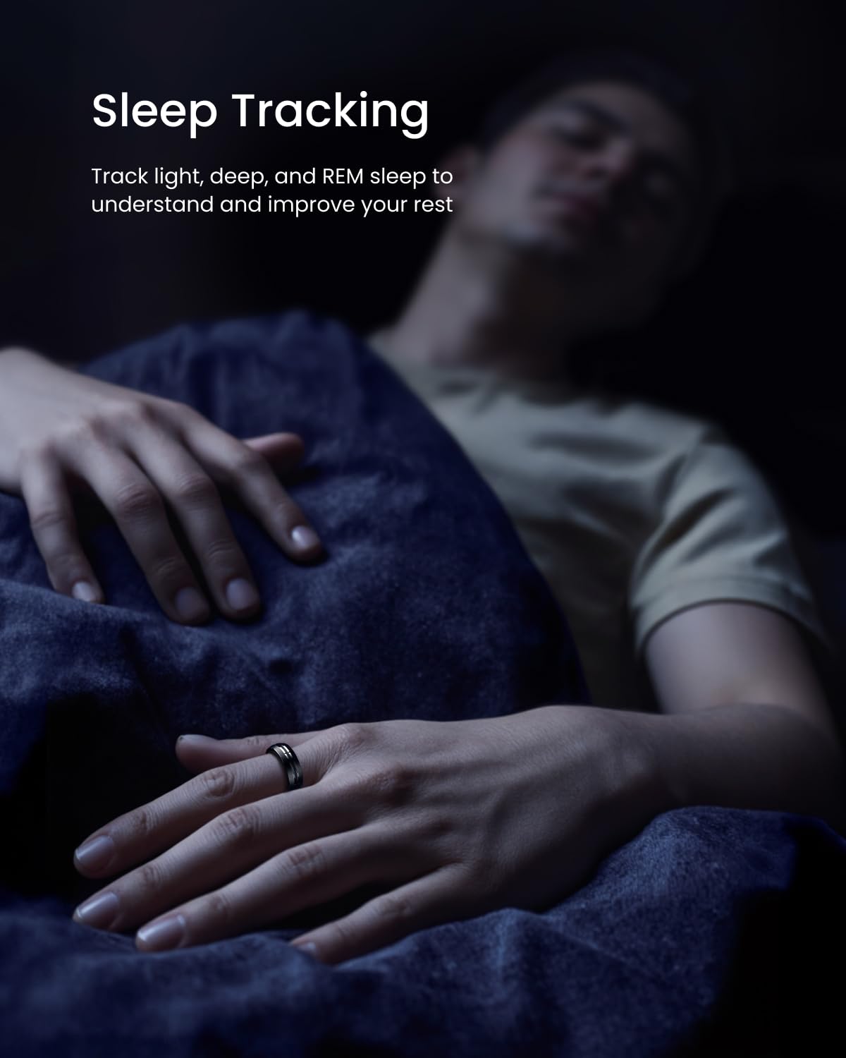 Renpho Lynx Smart Ring, Size First With Sizing Kit, 7-Day Battery Life, Titanium, Waterproof, Subscription-Free App (Black, Size