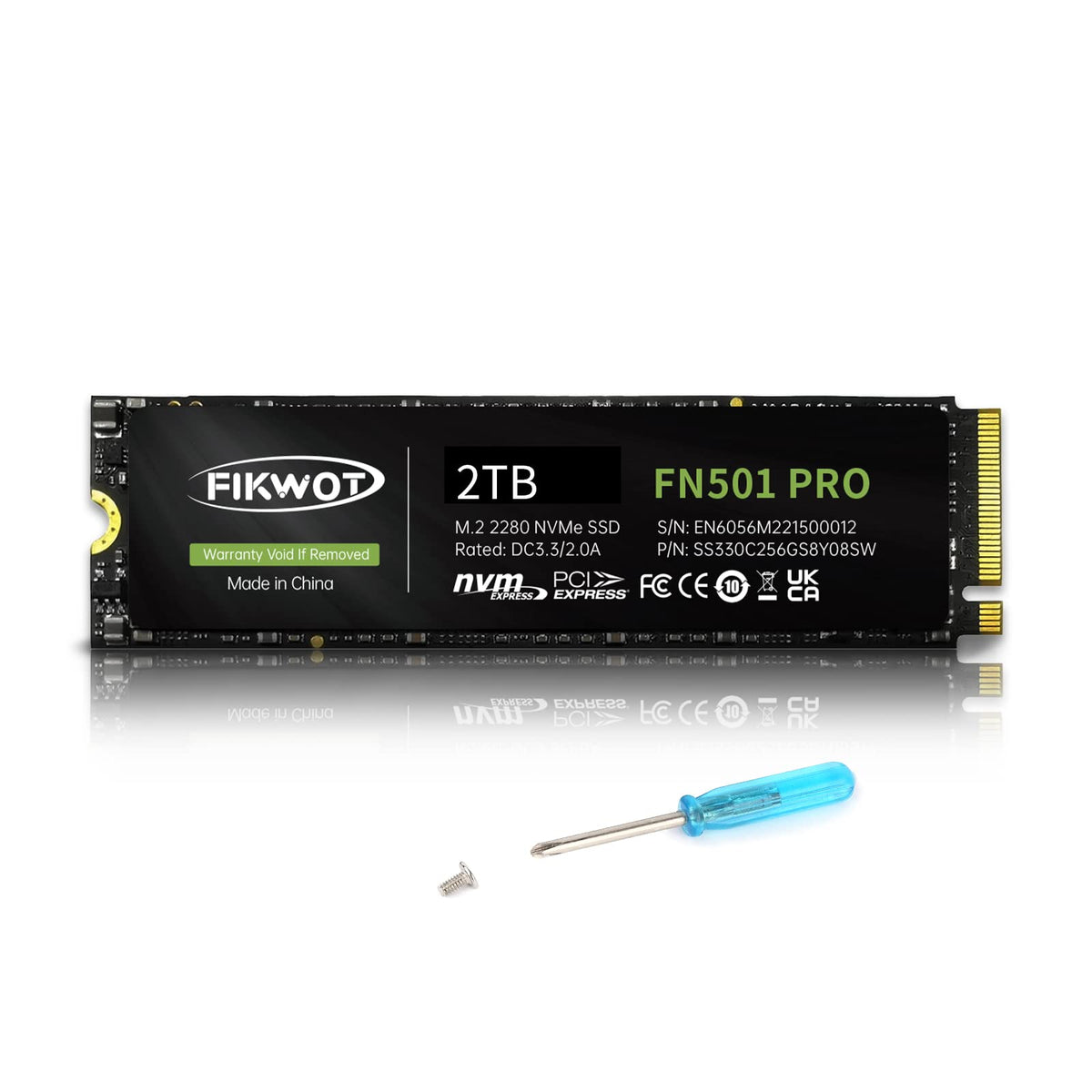 Fikwot Fn501 Pro 2Tb Nvme Ssd M.2 2280 Pcie Gen3X4 Internal Hard Drive, Up To 3,500Mb/S Read Write Speed, Slc Cache, 3D Nand Tlc