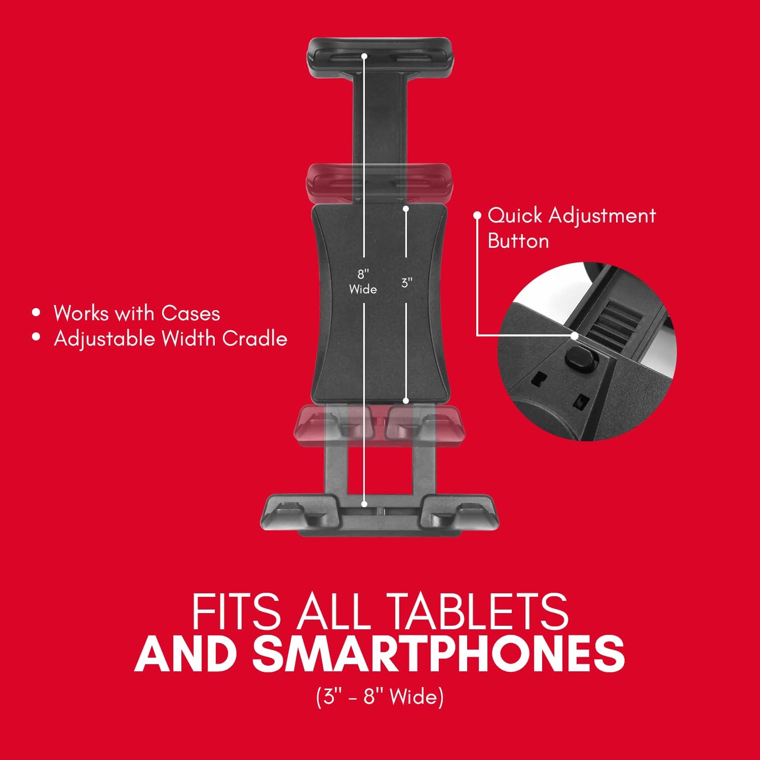 Macally Tablet Holder For Car Headrest | Ipad Backseat Mount For Kids | Fits 4.7-11 Devices | Perfect For Long Car Trips