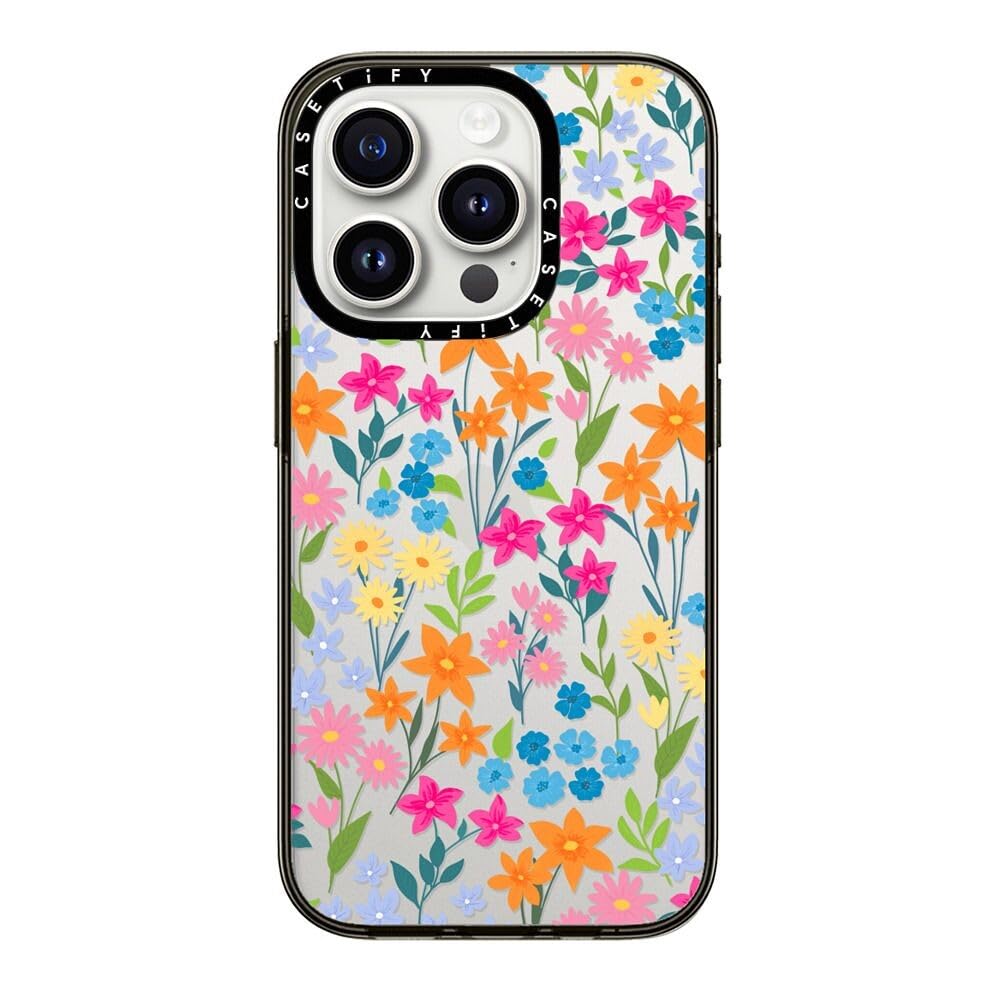 Casetify Compact Case For Iphone 15 Pro [2X Military Grade Drop Tested / 4Ft Drop Protection]   Bright Spring Flowers   Daisy Fl