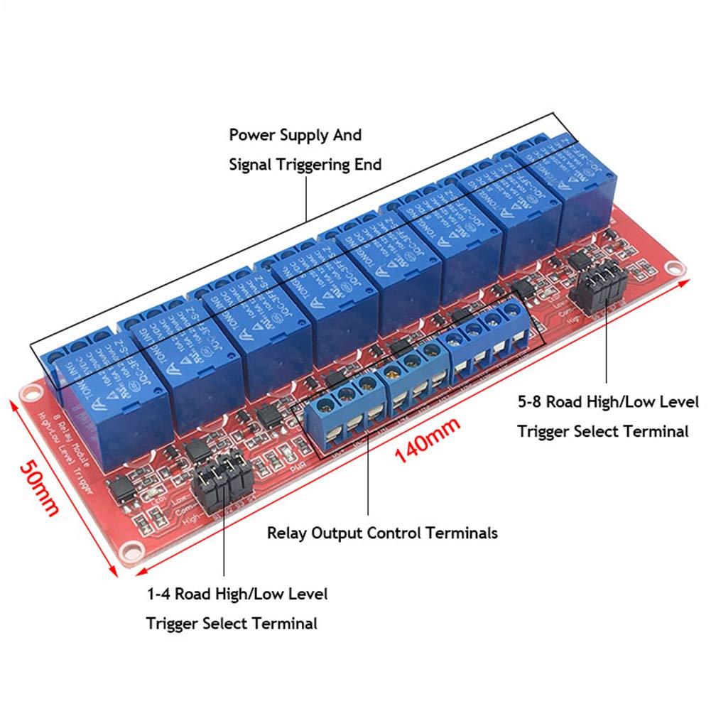 Anmbest 8 Channel 24V Relay Module With Optocoupler High Or Low Level Trigger Expansion Board For Raspberry Pi Arduino