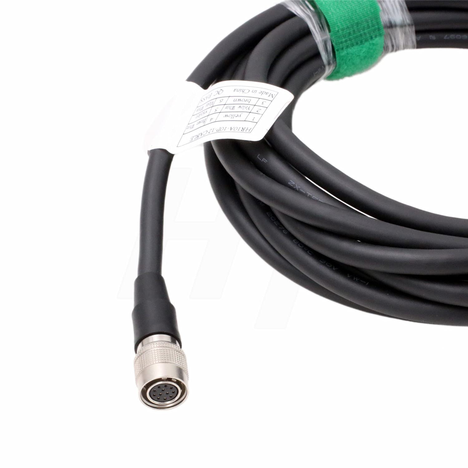 Hangton Hirose 12 Pin Female Hr10A 10P 12S To Open End For Allied Avt Gige, Sony Dxc, Panasonic, Hitachi, Jai, Basler, Dalsa, Teli, Toshiba Camera (Straight 12 Pin, 20 M)