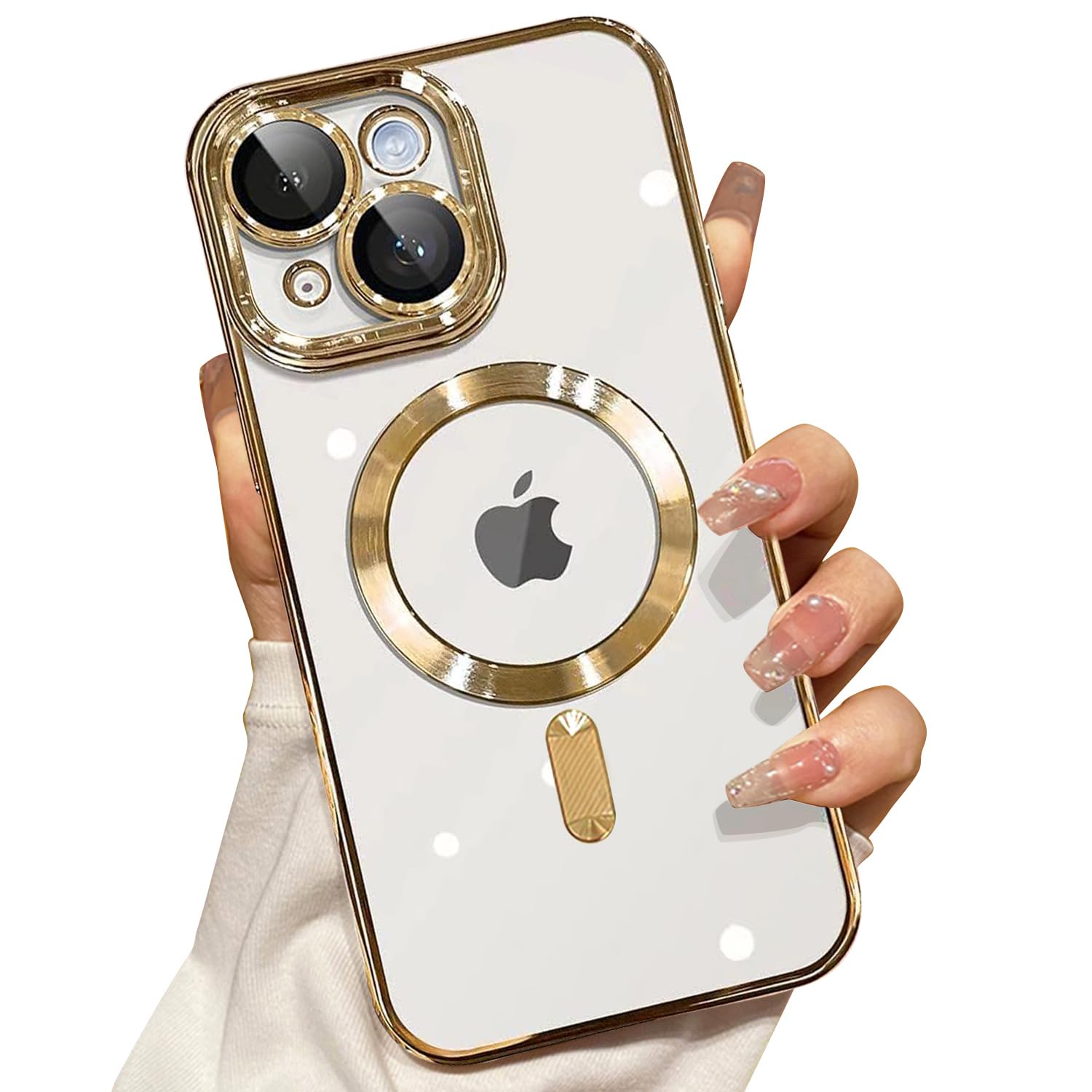 Misscase For Iphone 15 Magsafe Case With Camera Lens Protector,Full Protection Magnetic Clear Case Compatible With Magsafe Elega