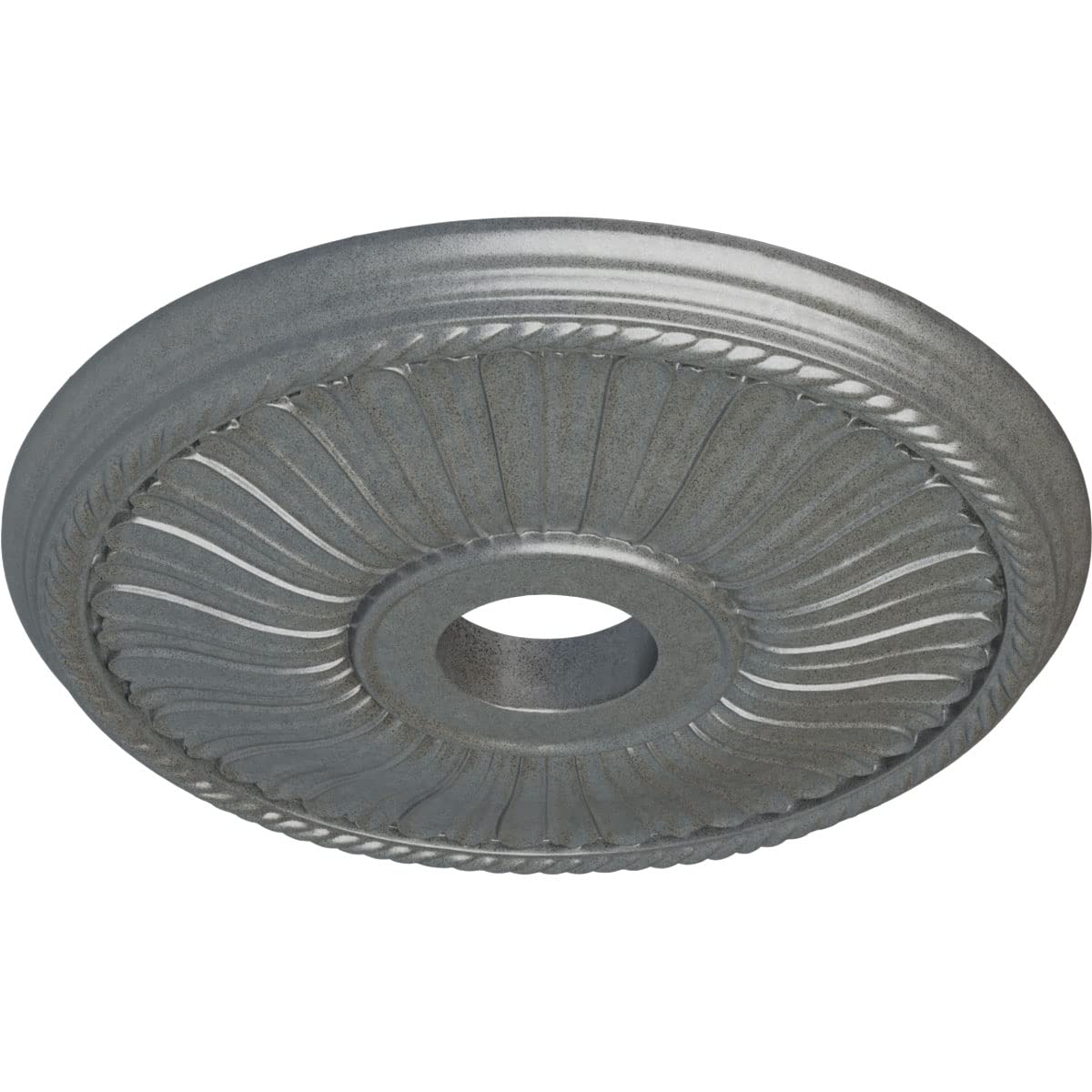 Ekena Millwork Cm20Be1Pls Berkshire Ceiling Medallion, 20 1/8''Od X 3 7/8''Id X 1 7/8''P, Hand Painted Platinum