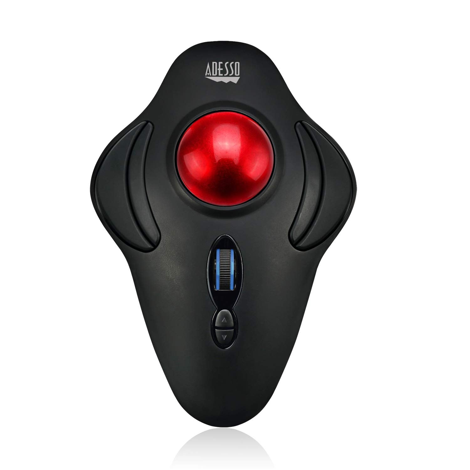Adesso Imouse T40 Wireless Ergonomic Finger Trackball Mouse With Nano Usb Receiver, Programmable 7 Button Design, And 5 Level Dp