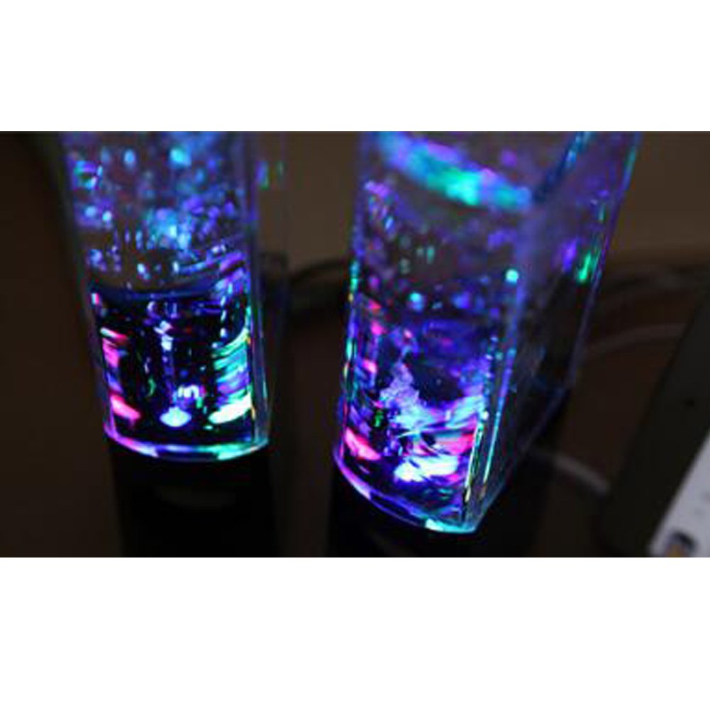 Aolyty Colorful Led Water Speaker With Dancing Fountain Light Show Sound For Pc, Mp3 Player, Laptops, Smartphone Black