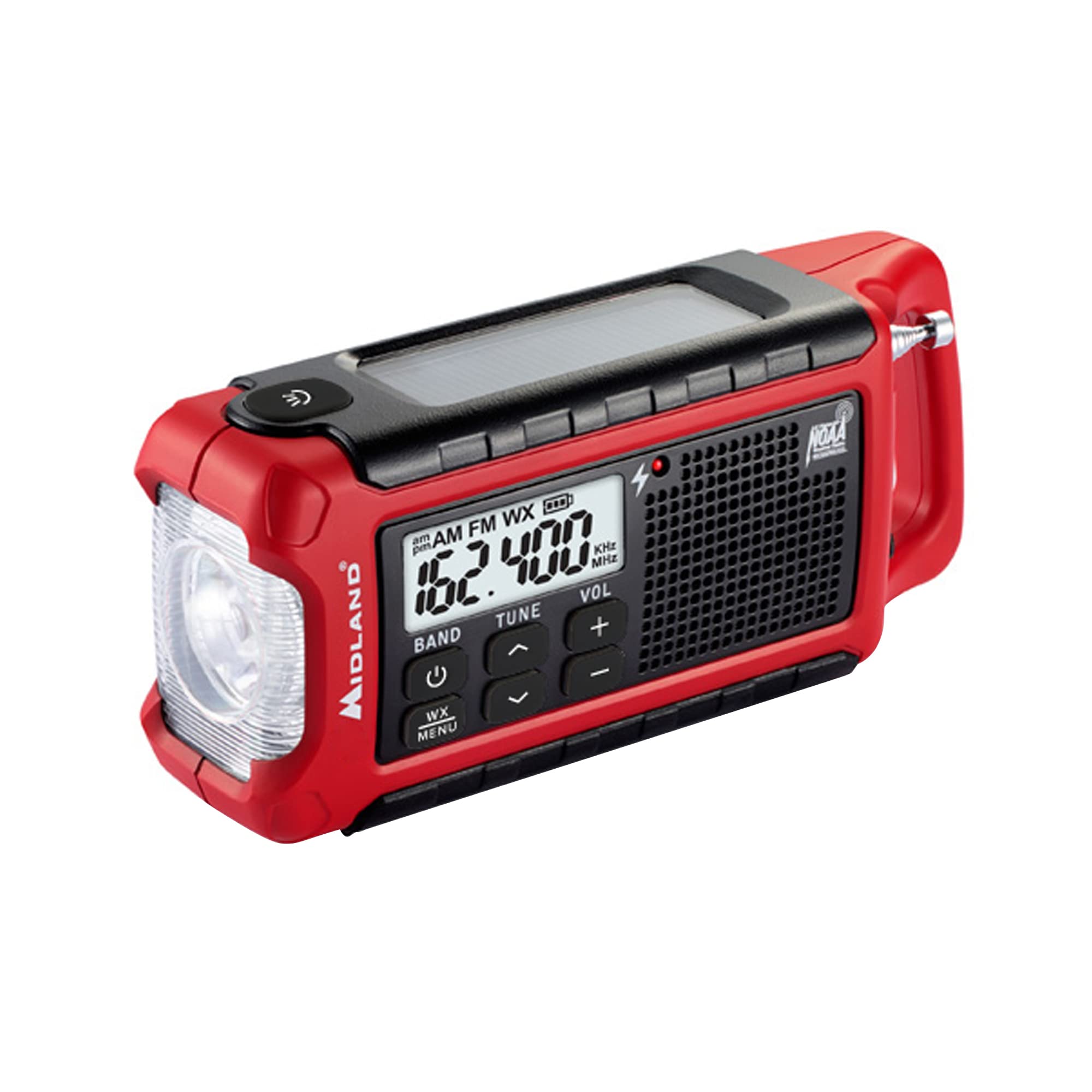 Midland   Er210 Emergency Compact Crank Weather Am/Fm Radio   Multiple Power Sos Emergency Flashlight, Noaa Weather Scan + Alert