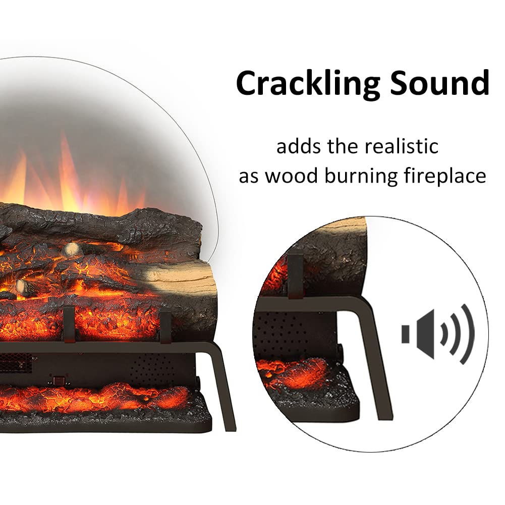 Legendflame 23'' W Free Standing Electric Fireplace Log Set (Ef290), Fireplace Insert, Heater 750W/1500W, Crackling Sound, Remot