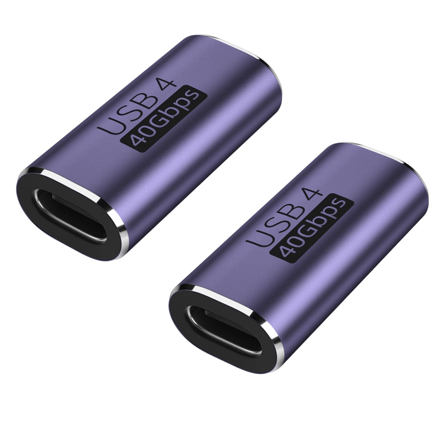 Areme 2 Pack Usb C Female To Female Adapter, Usb Type C Coupler Extender Support 100W, 40Gbps, 8K@60Hz For Thunderbolt 4/3, Macbook Pro/Air, Laptop, Phones And More Type C Devices (Purple)