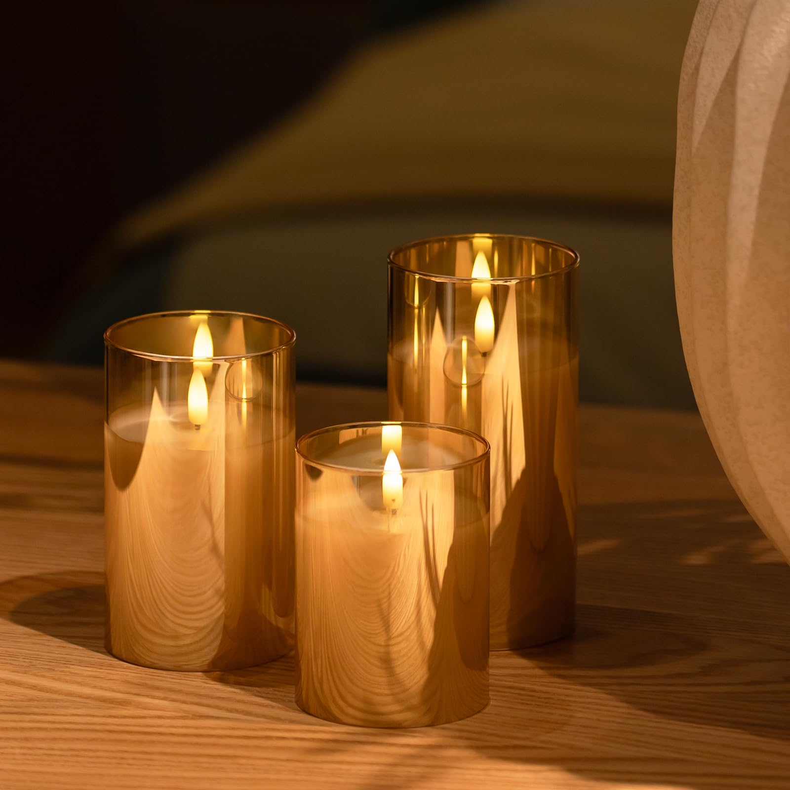 Flameless Candles, Battery Operated Candles Led Pillar Candles With Remote 10-Key Control And Timers For Indoor Home Fireplace D