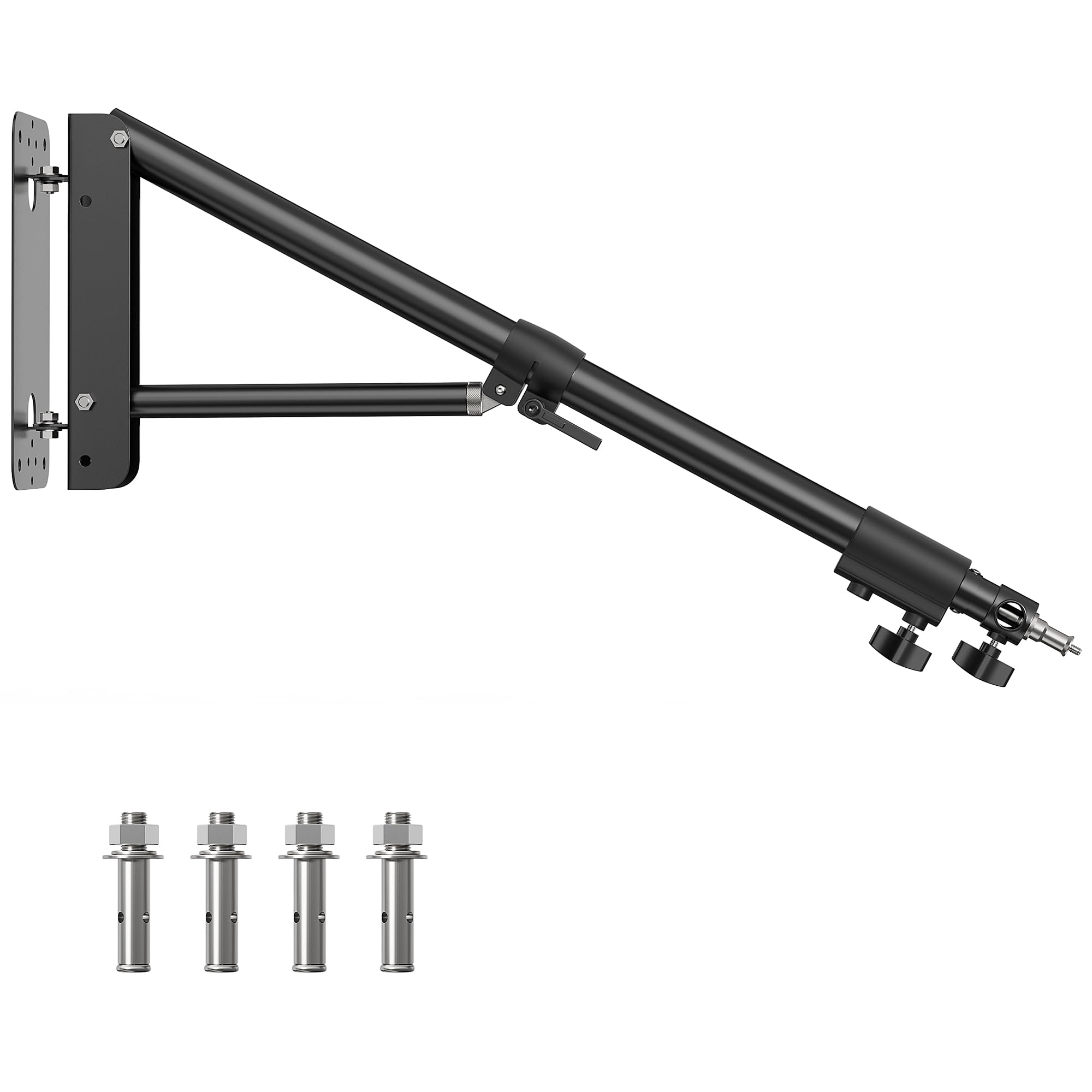 Ring Light Mount   Wall Mount Triangle Boom Arm, 4.3Ft/130Cm Wall Stand Tirpod Support 180Flexible Rotation For Studio Video Lig