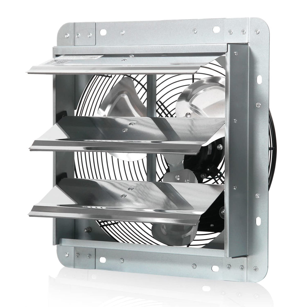 Jpower 12 Inch Exhaust Fan Wall Mounted,Automatic Aluminum Shutter,Vent Fan High Speed 1800Cfm For Garages And Shops,Greenhouse,