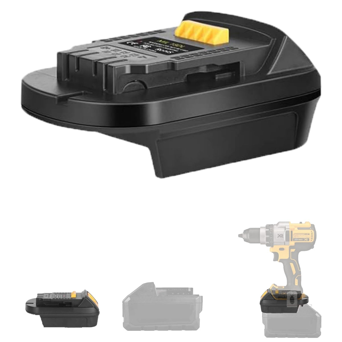 Yrgjdca For Milwaukee To For Dewalt Battery Adapter (For M18 Battery Work For Dewalt 20V Tool)