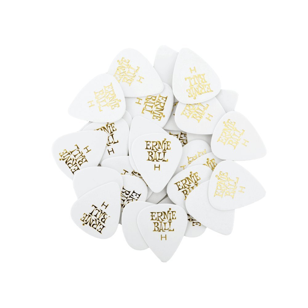 Ernie Ball Guitar Picks, Heavy, White, 144 Pack (P09121)