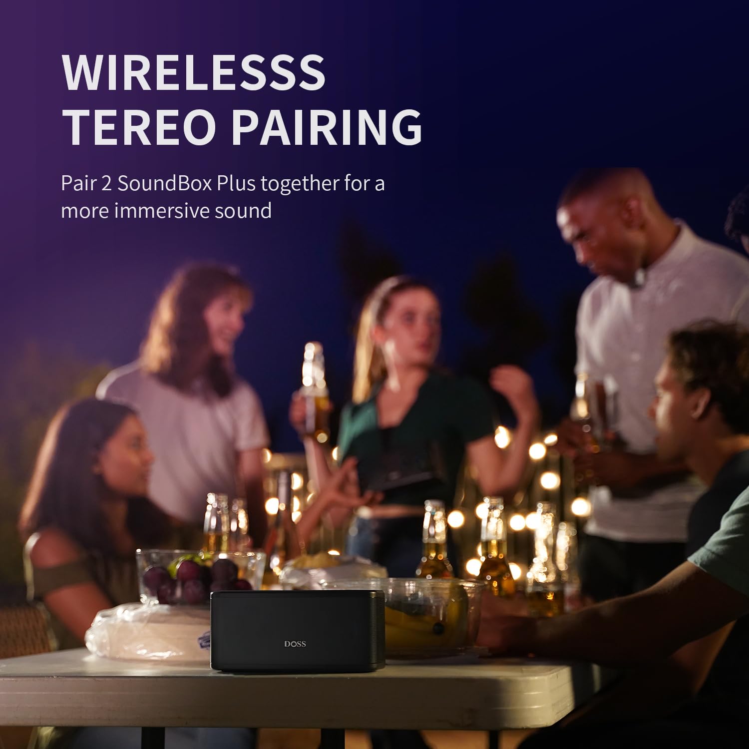 Doss Bluetooth Speaker, Soundbox Plus Portable Speaker With 16W Hd Sound And Deep Bass, Touch Control, Wireless Stereo Pairing, 20H Playtime, Wireless Speaker For Home, Outdoor, Travel  Black