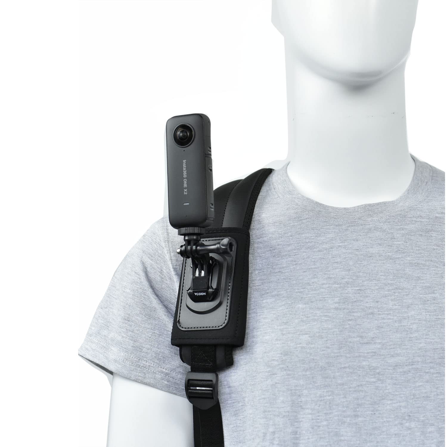 vgsion Action Camera Backpack Mount for Insta360 X4, X3, X2,Ace, One RS, Go3, Compatible with GoPro Hero 12,Hero 11