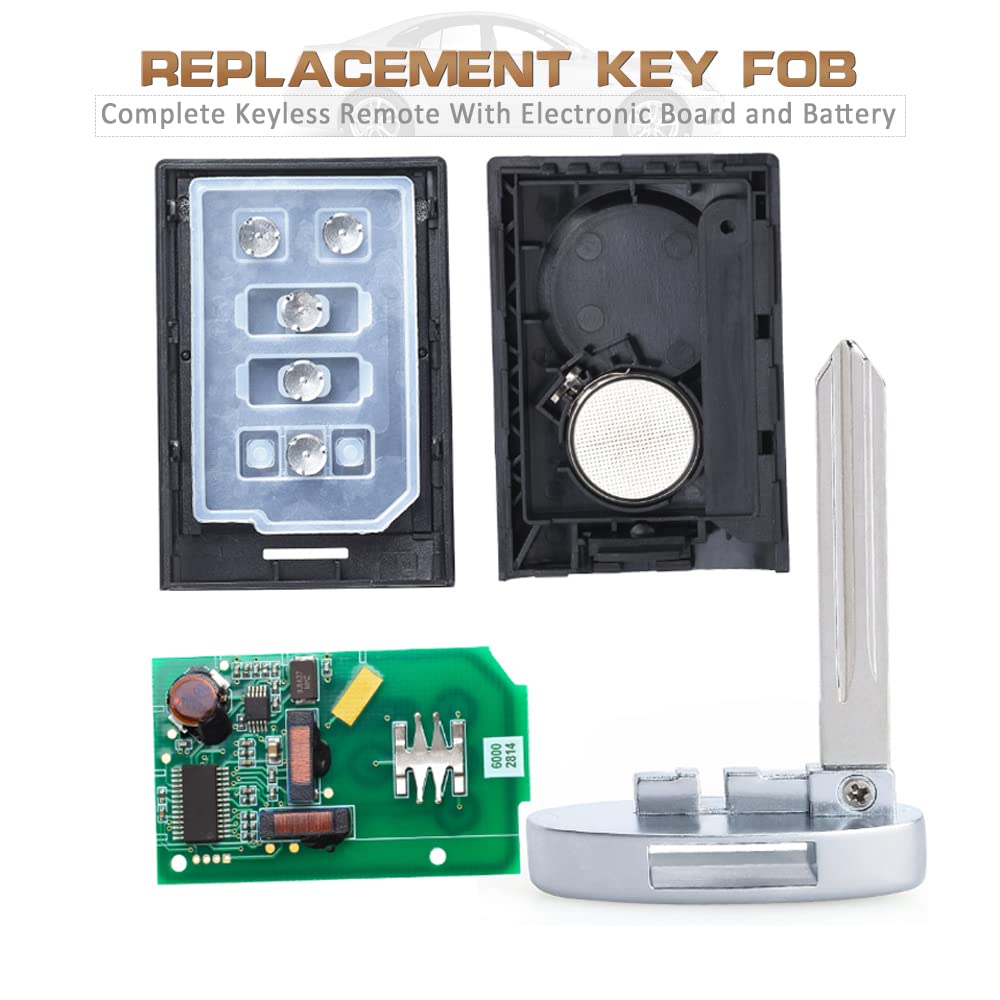 Keyecu Smart Key Fob Replacement 4 Button For Chevrolet Corvette 2008 2013,Fcc Id M3N5Wy7777A,P/N:25926479 25926480