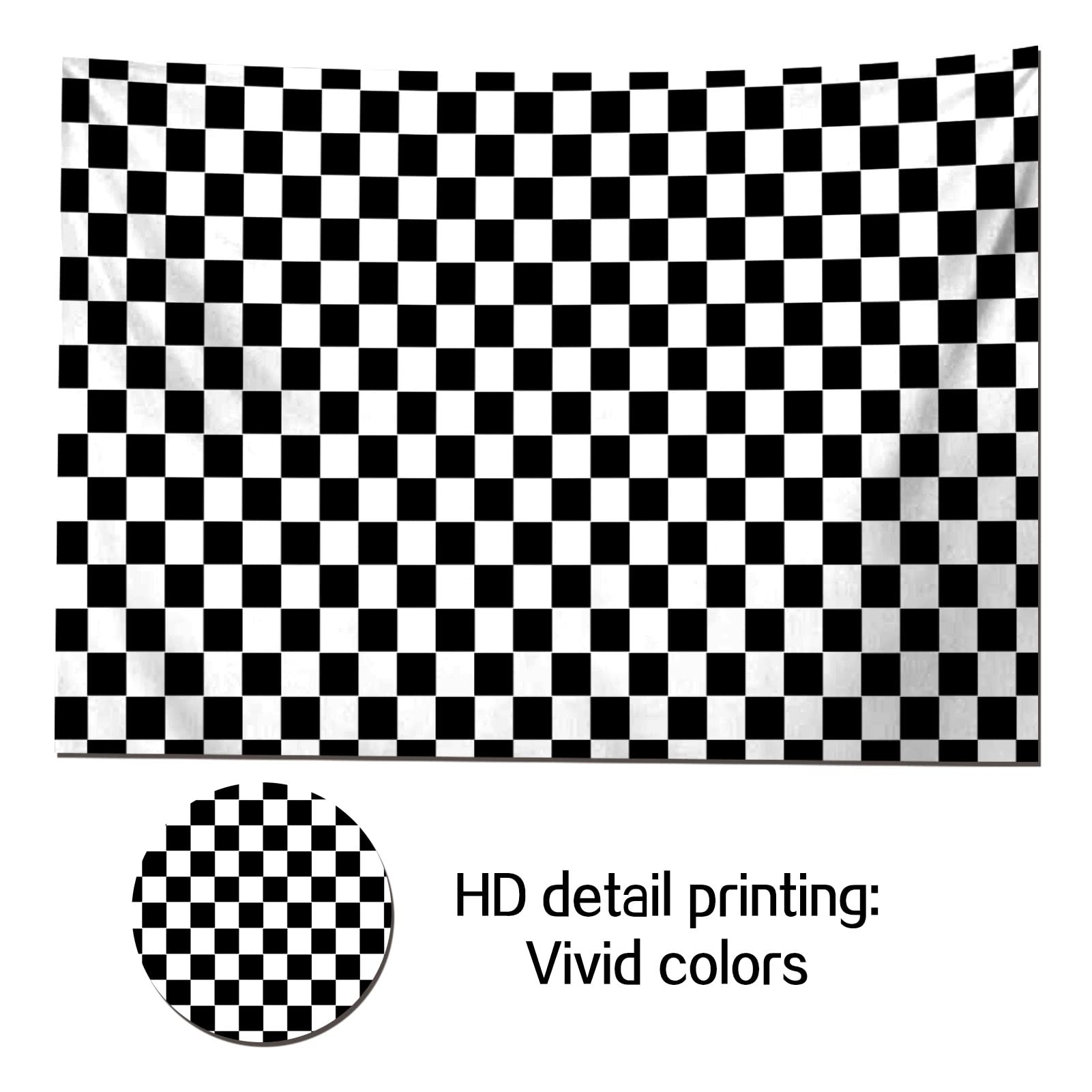 Hqm Black And White Racing Checker Texture Grid Birthday Chess Board Theme Photography Backdrops 8X6Ft Fabric Children Kids Birt