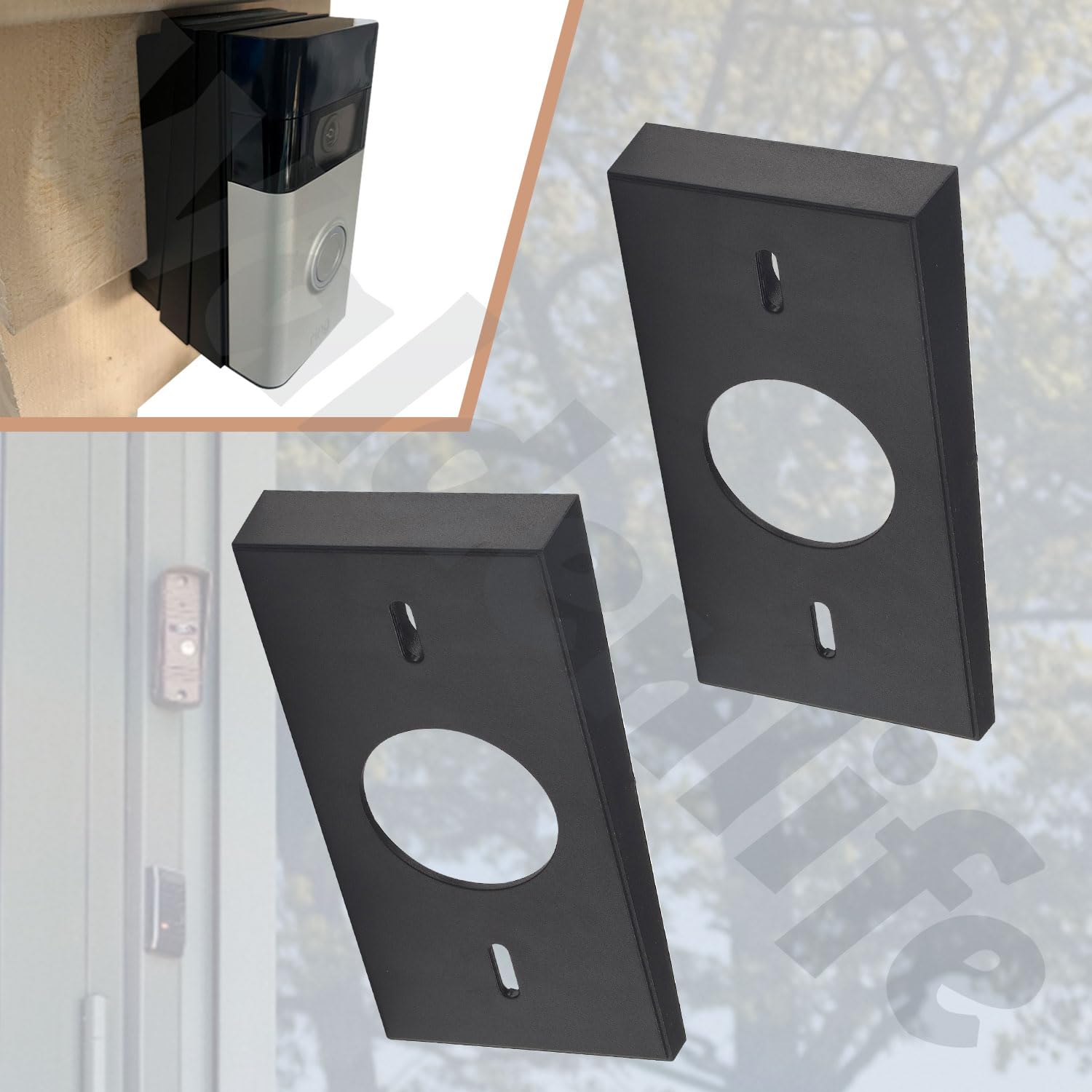 Video Doorbell Vinyl Siding Mount/Vinyl Siding Angle Adjustment Mount Compatible With Ring Video Doorbell For Ring 2 Ring 3 Ring