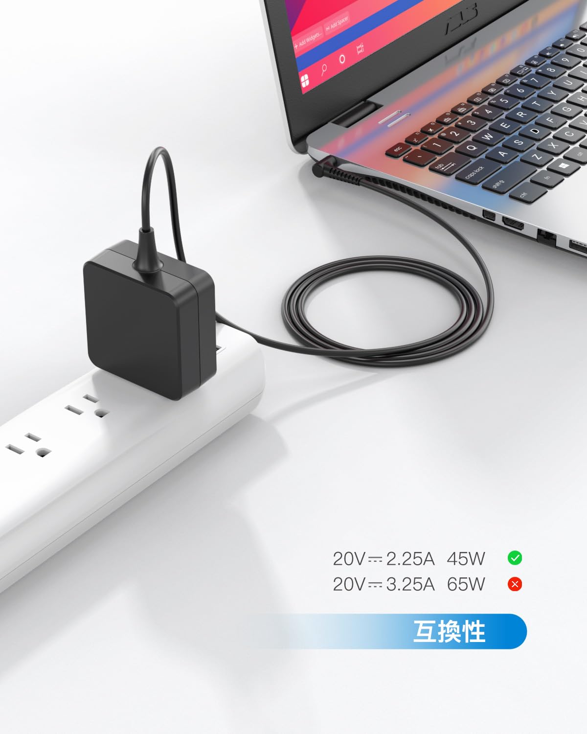 Charger Fit For Lenovo Ideapad L340 L340-15 L340-17 L340-15Iwl L340-15Iwl Touch L340-17Iwl Laptop (45W,Safety Certified By Ul)