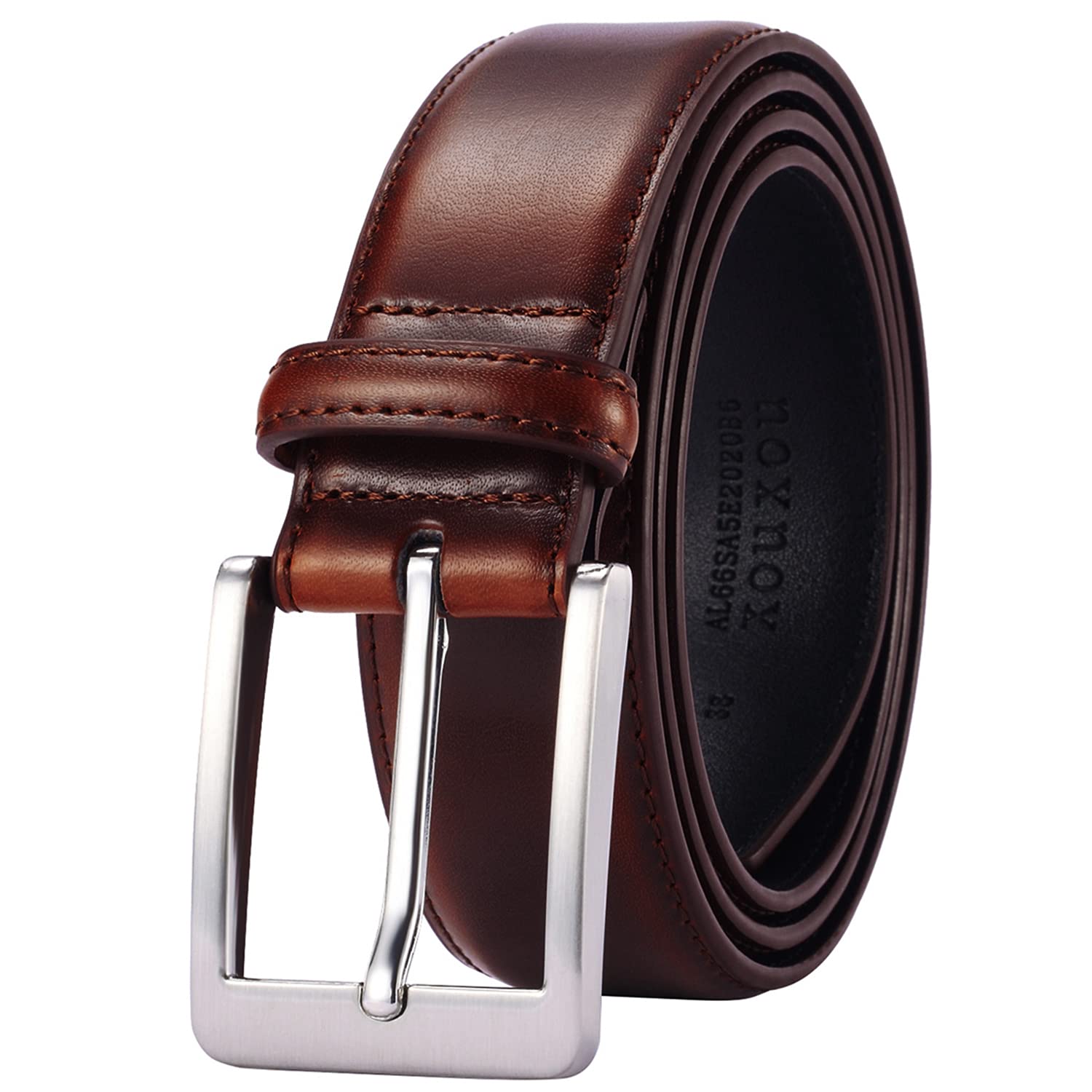 Xouxou Mens Casual Leather Jeans Belts Classic Work Business Dress Belt With Prong Buckle For Men (Brown (S101), 44 (Waist 42))