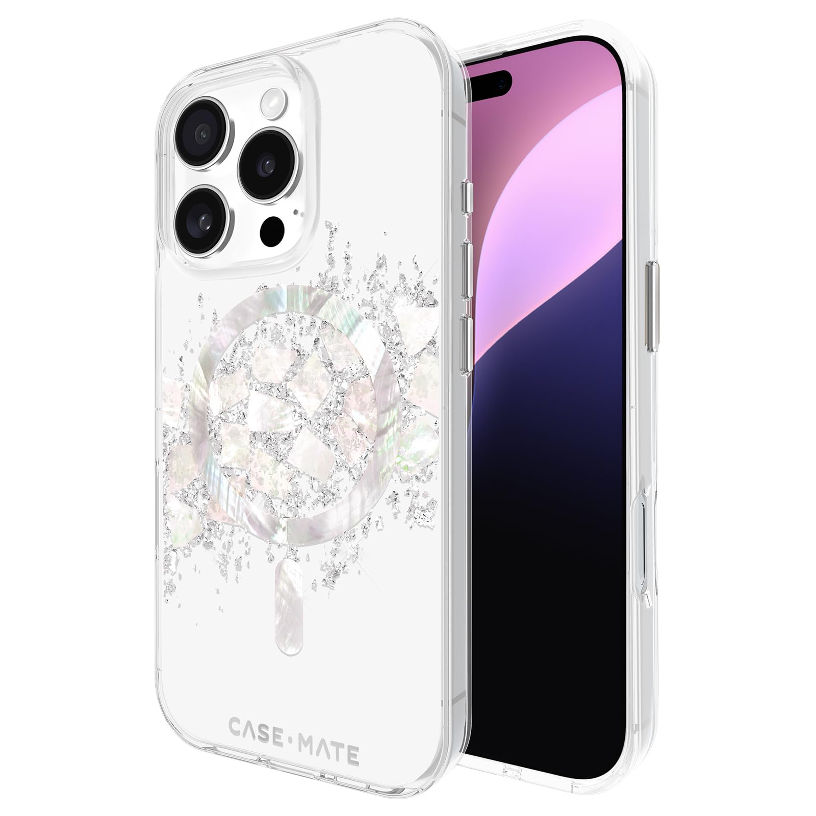 Case Mate Iphone 16 Pro Case [Compatible With Magsafe]   Stylish Mother Of Pearl Phone Case With 12Ft Drop Protection   Premium