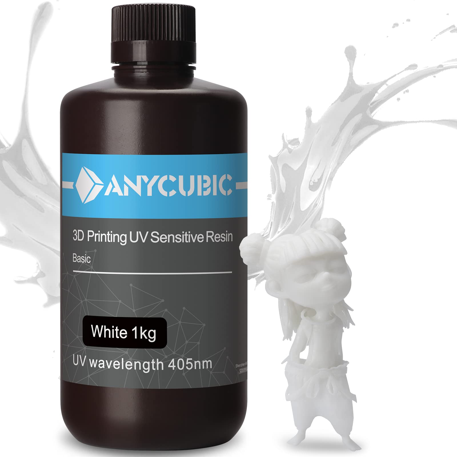 Anycubic 3D Printer Resin, 405Nm Sla Uv Curing Resin, High Precision & Rapid Photopolymer For Lcd/Dlp/Sla 3D Printing(White, 1Kg
