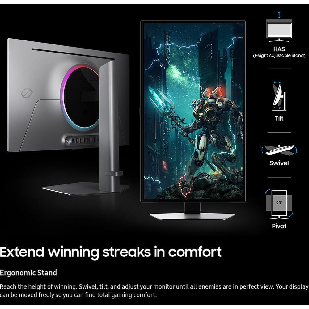 Samsung 27 Odyssey Oled G6 Qhd Gaming Monitor 360Hz Display With Anti-Glare, Flicker Free, Vesa Mount (100Mm) & Dockztorm Usb Po