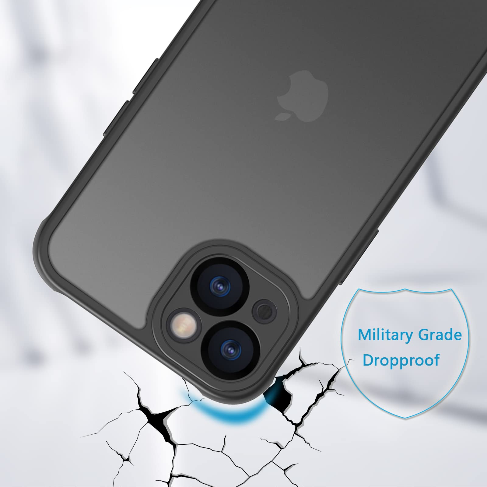 Pinlisheng Matte Case For Iphone 14 Case,Shockproof Protective Hard Back Slim Case For Iphone Case 6.1 Inch,Frosted Translucent