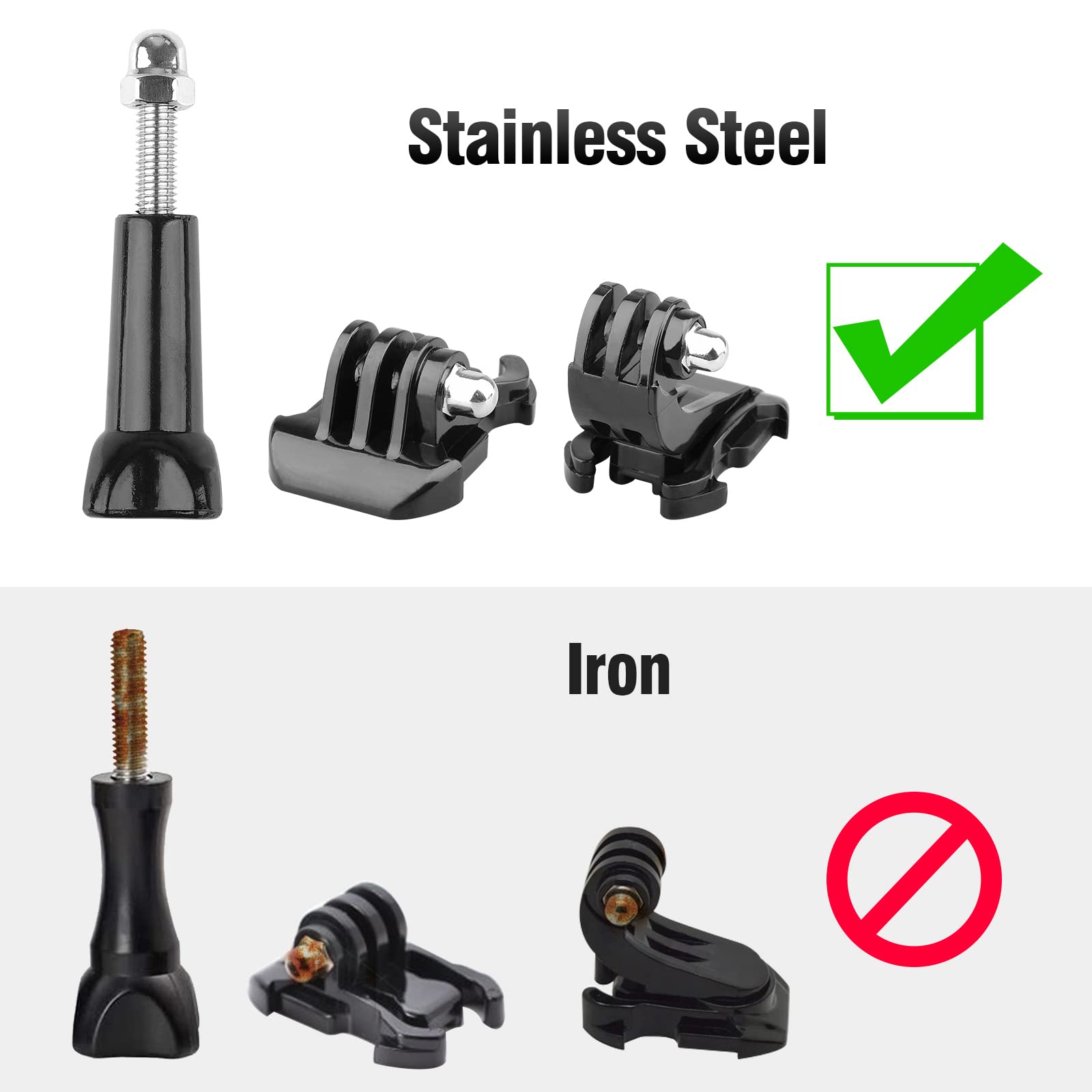 J Hook Buckle Mount For Gopro,Updated Stainless Steel Vertical Surface J Hook+Buckle Clip Quick Release Mount+Long Thumb Screw,