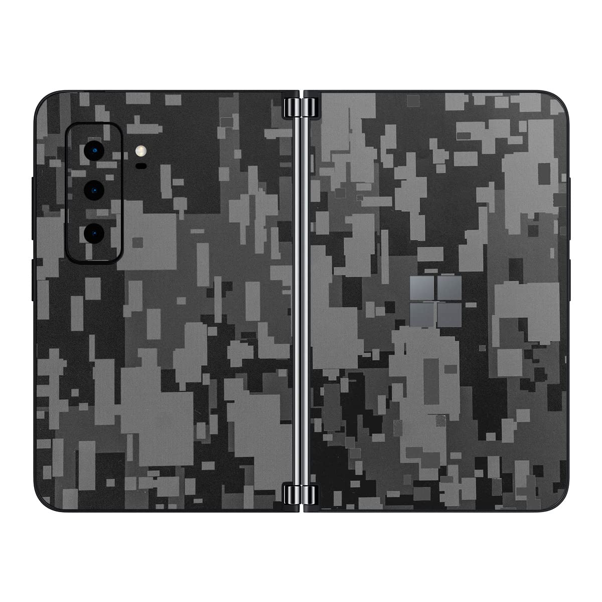 SopiGuard Sticker Skin for 2021 Microsoft Surface Duo 2 2nd Gen Edge-to-Edge Front and Rear Panels Vinyl Decal (Digital Stealth)