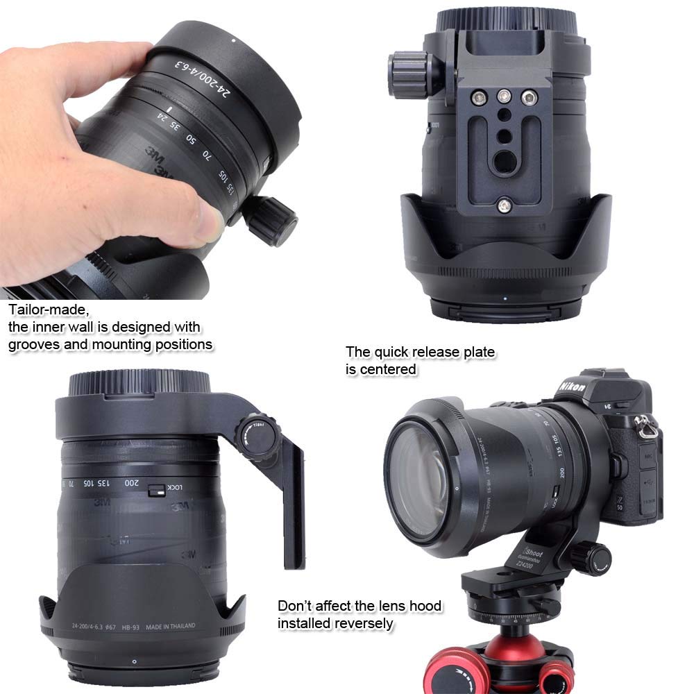 Ishoot Lens Collar Tripod Mount Ring Compatible With Nikon Z 24 200Mm F/4 6.3 Vr, Dx 50 250Mm F/4.5 6.3 Vr & Nikkor Z 70 180Mm F