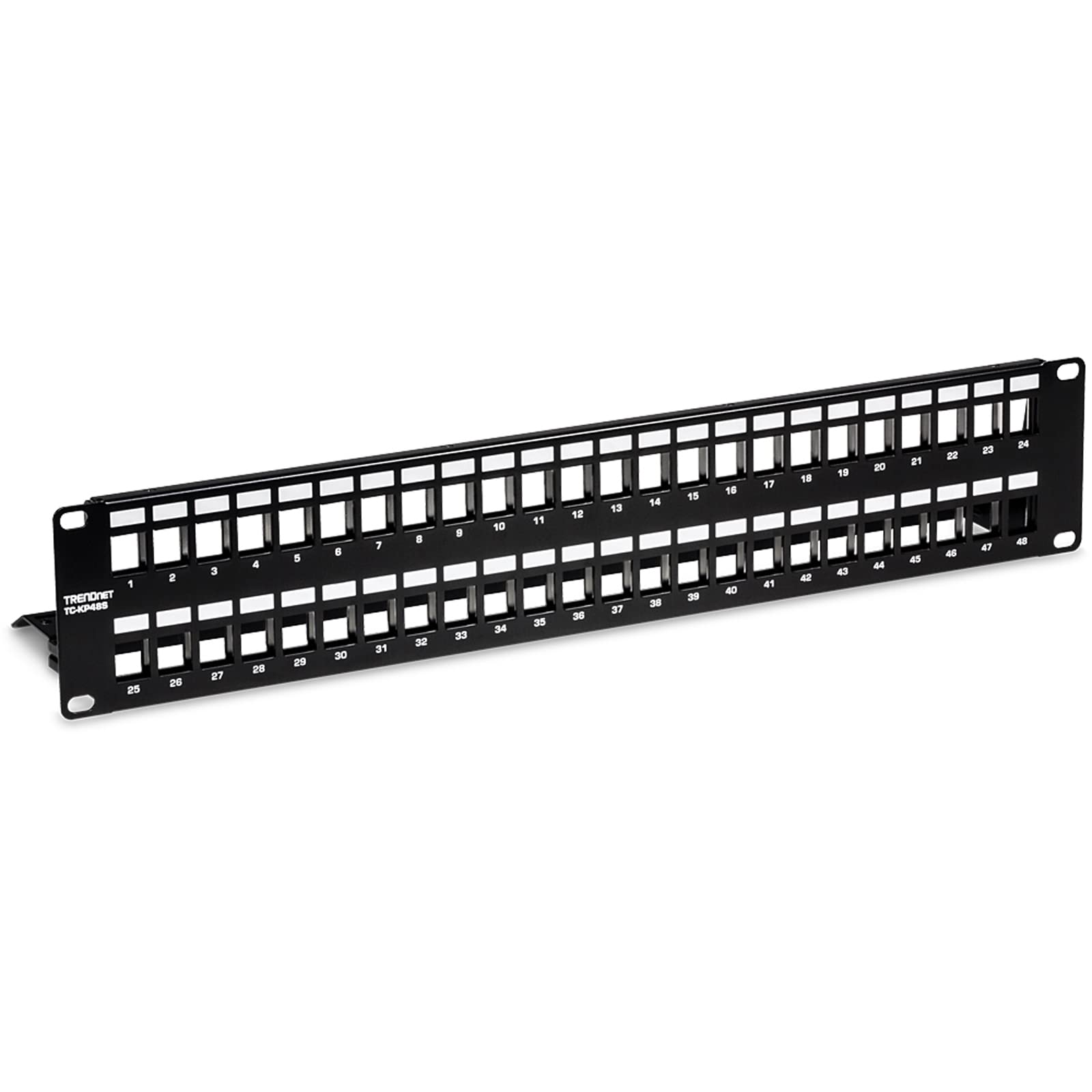 Trendnet 48 Port Blank Keystone Shielded 2U Hd Patch Panel, Tc Kp48S, 2U 19A Metal Rackmount Housing, Network Management Panel,