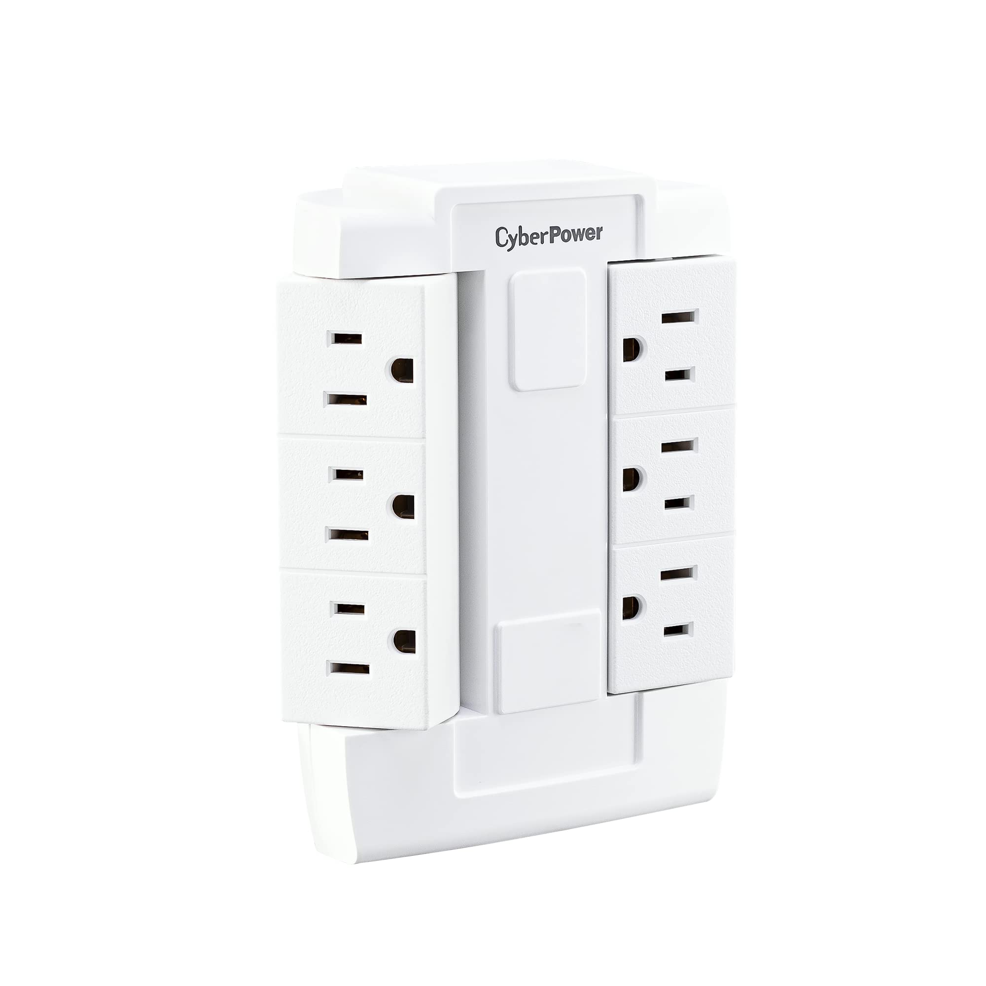 Cyberpower Gt600P 6 Outlet Swivel Grounded Wall Tap, White