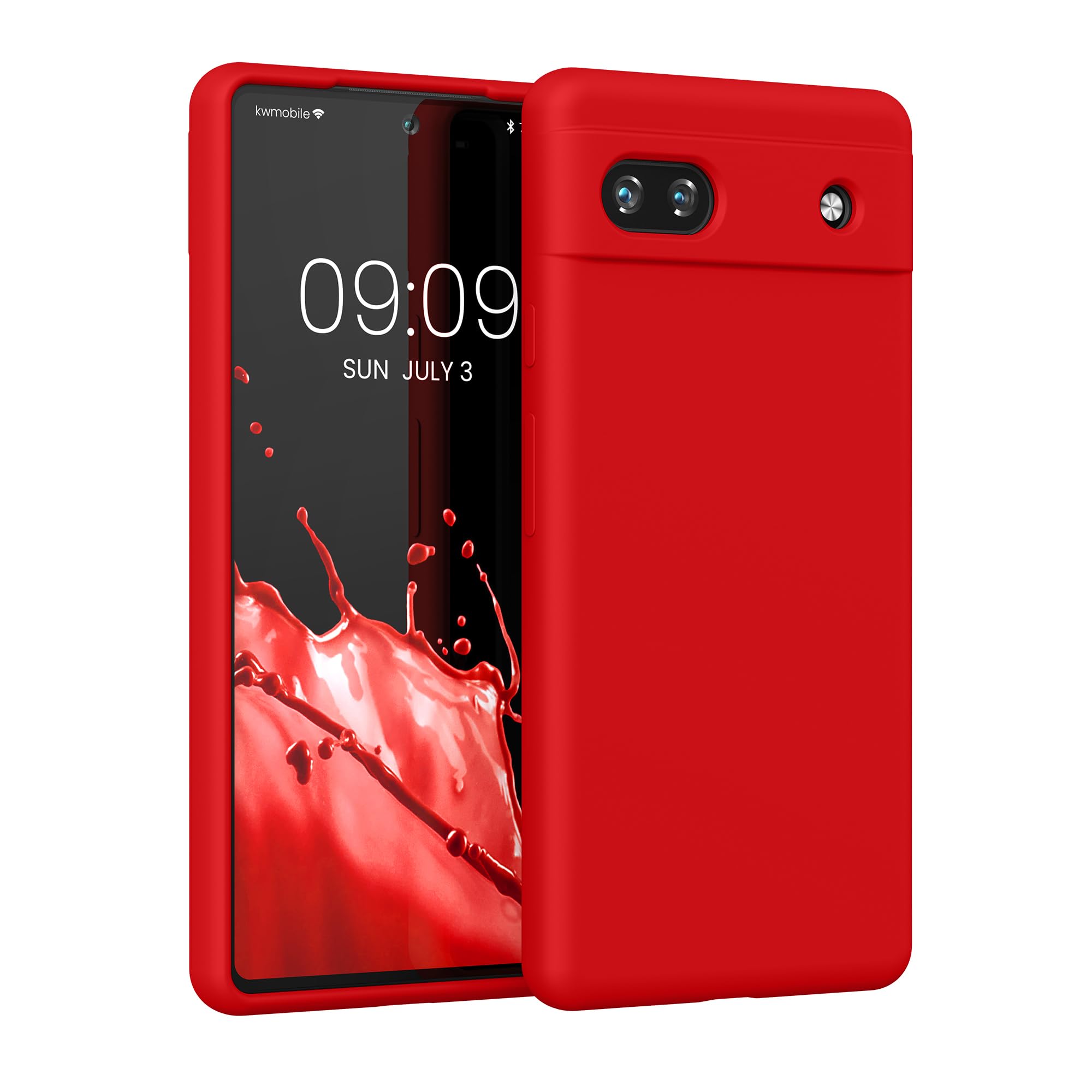 kwmobile Case Compatible with Google Pixel 6a Case - TPU Silicone Phone Cover with Soft Finish - Red