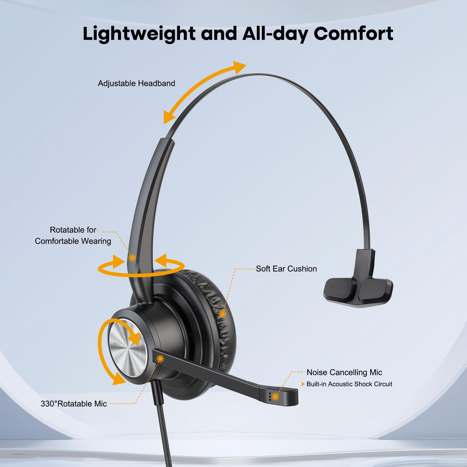 Mkj Cisco Phone Headset Corded Rj9 Telephone Headset With Noise Cancelling Microphone For Cisco Cp 7821 7841 7942G 7931G 7940 79