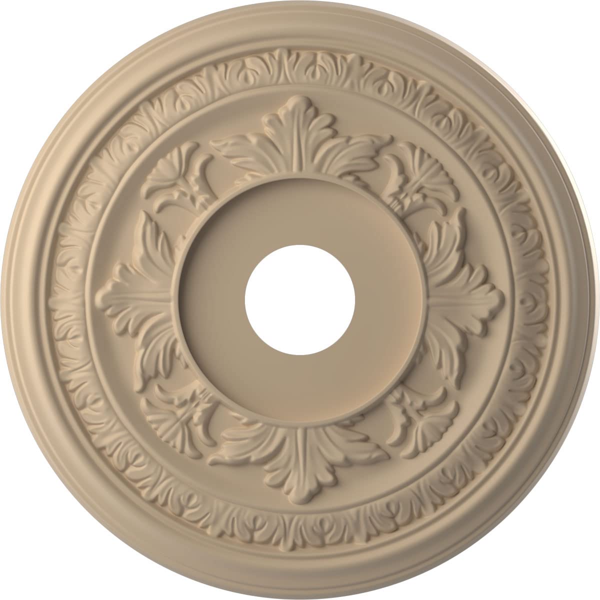 19OD x 3 1/2ID x 1P Baltimore Thermoformed PVC Ceiling Medallion (Fits Canopies up to 7 3/4), UltraCover Satin Smokey Beige