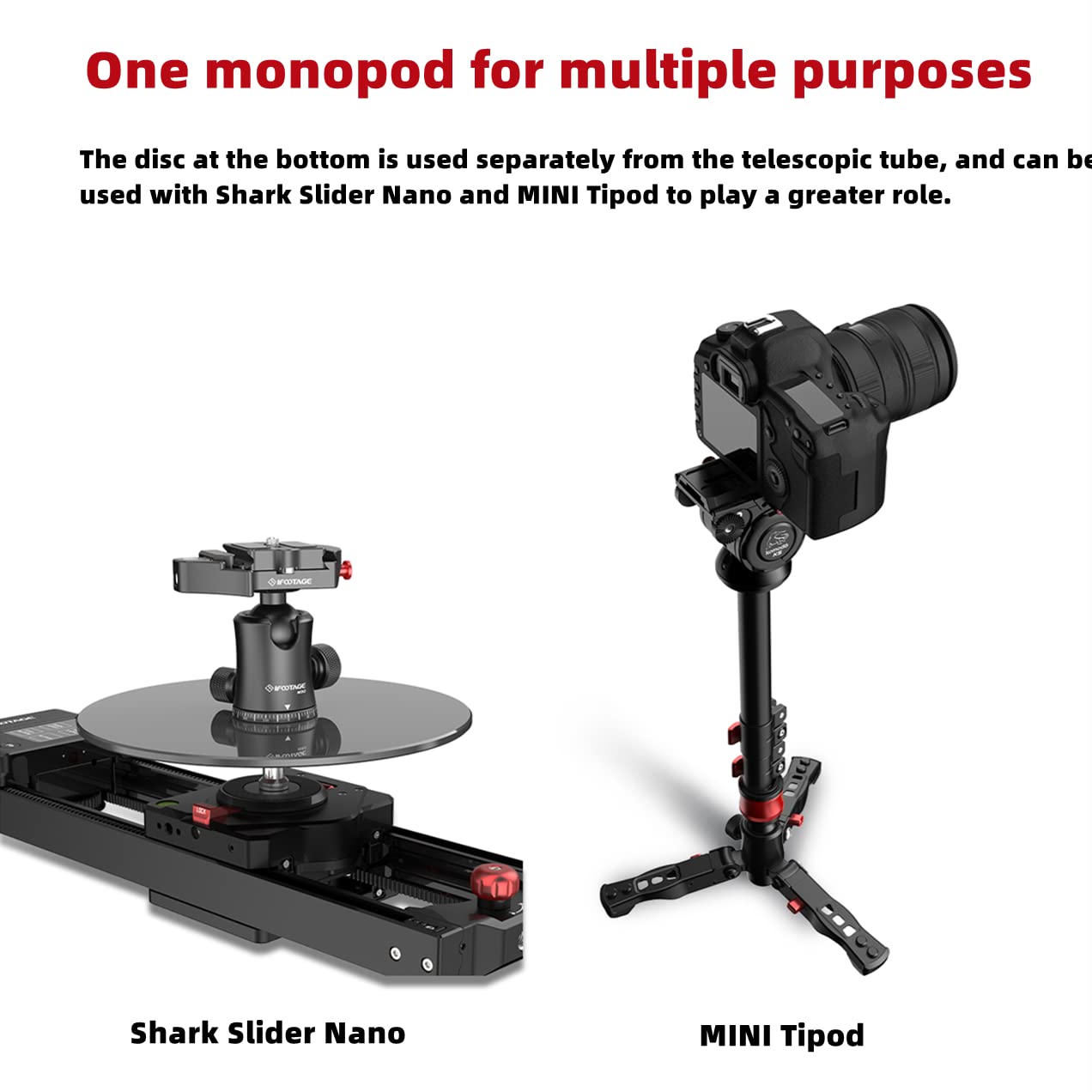 Ifootage Cobra Rb A300,Round Base Monopod,Professional Camera Aluminium Monopod With Quick Adjustment Height Buckle,Compatibilit