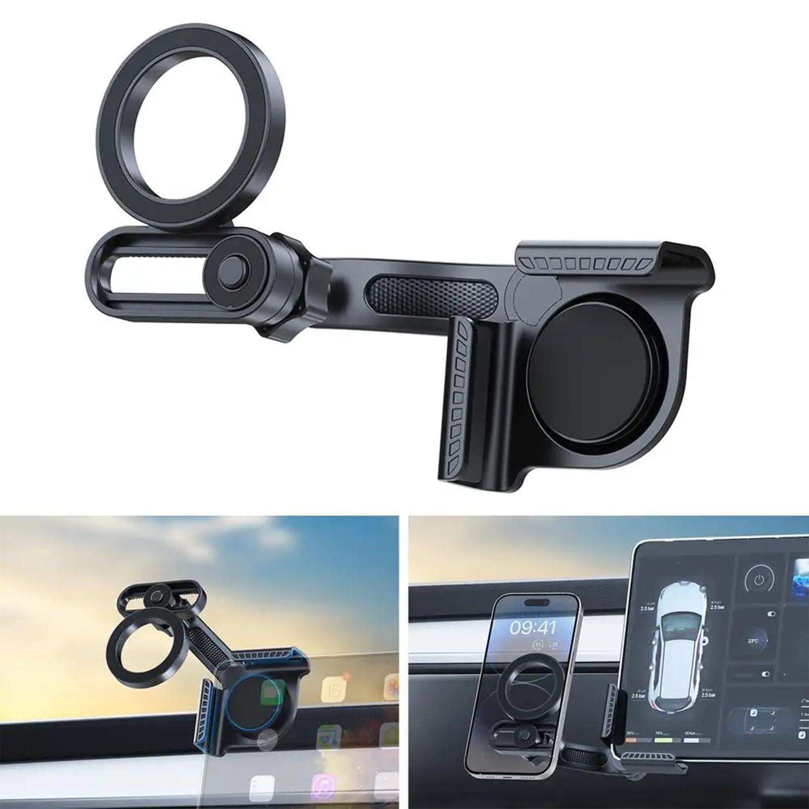 Tesla Phone Mount, For Magsafe Car Mount, Magnetic Vehicle Phone Holder For Tesla Model 3/Y/S/X Accessories Screen, Fits For Iph