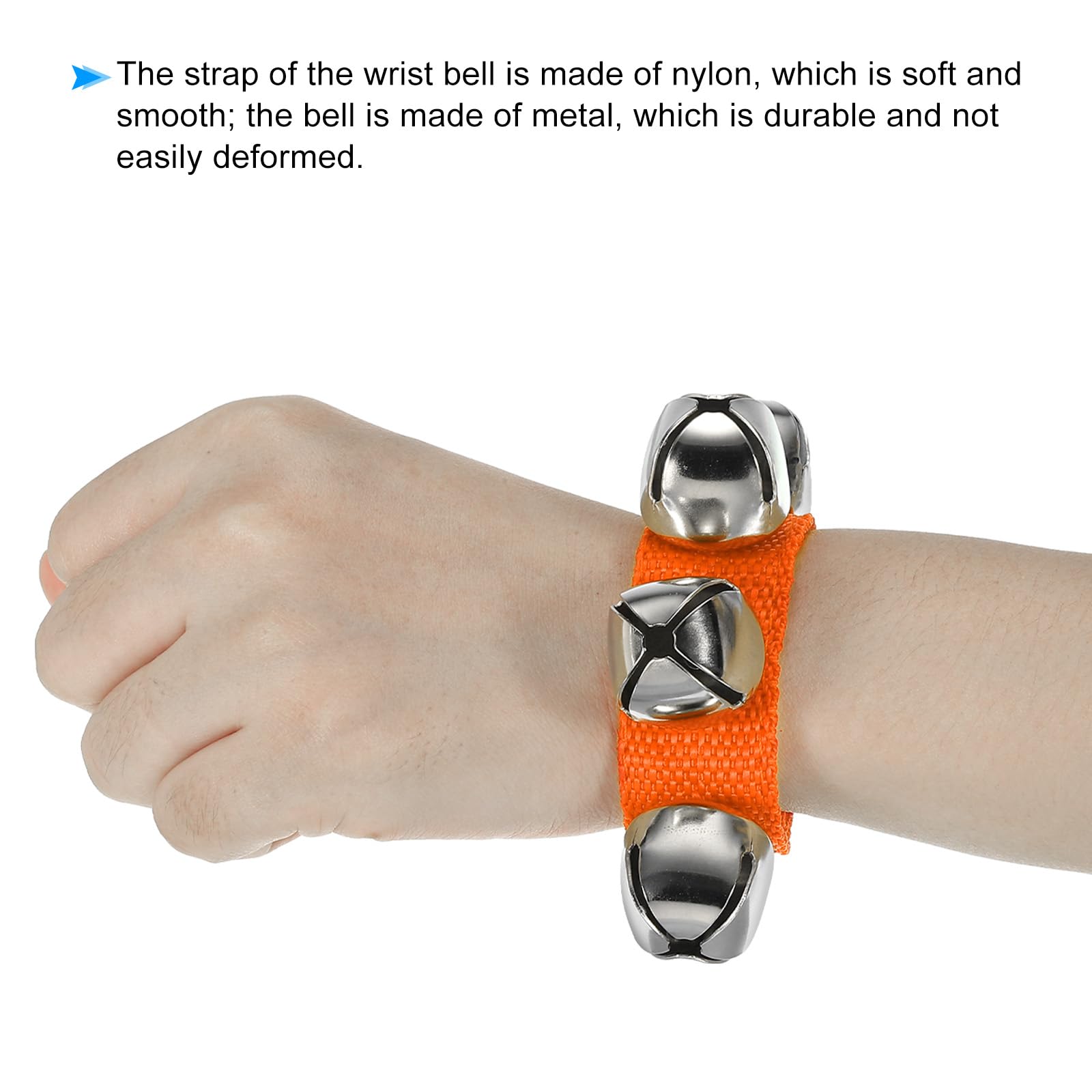 Patikil 2Pcs Wrist Bells, Jingle Bells Ankle Bells Wrist Bells Bracelet Percussion Instruments Musical Rhythm Band 4 Silver Bell