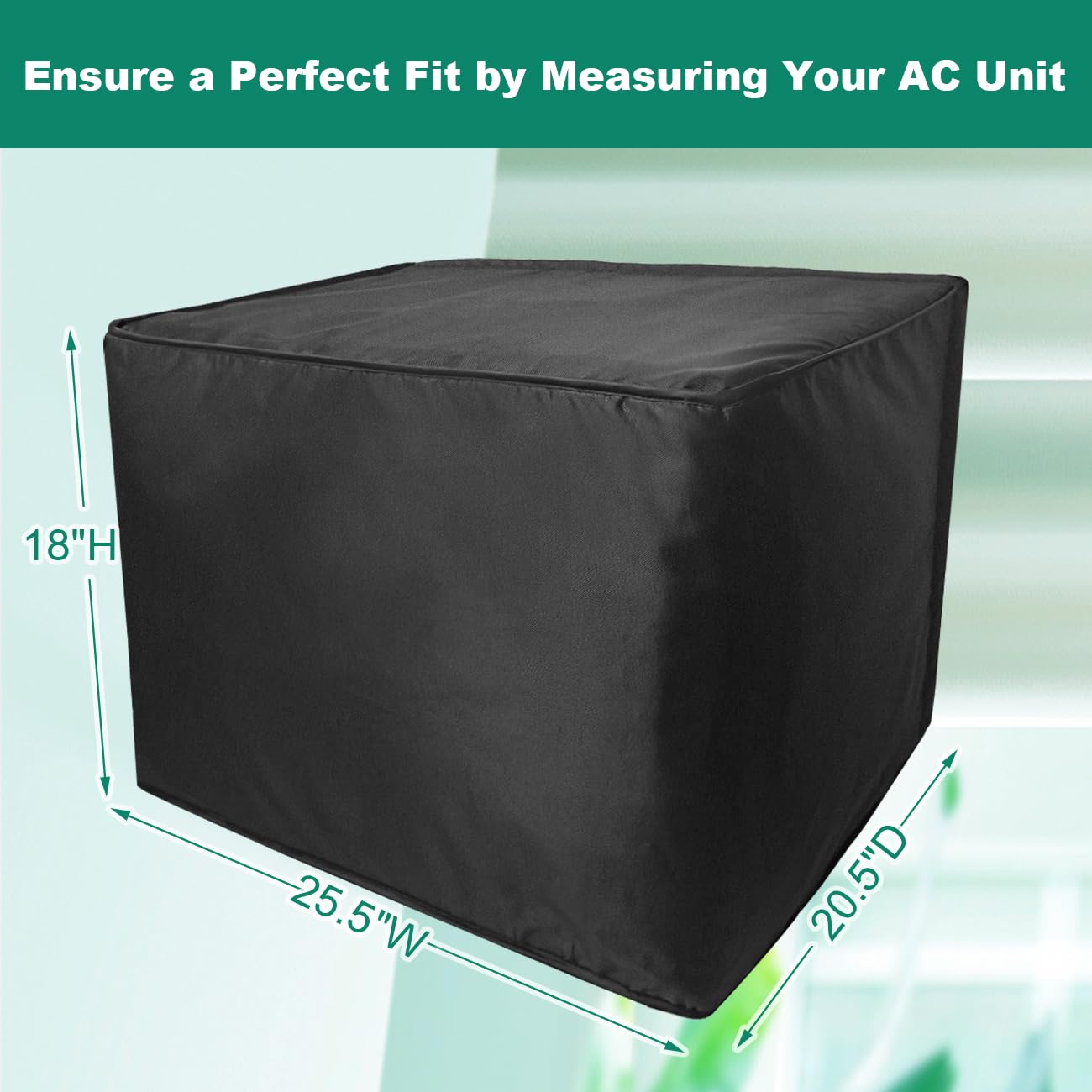Window Insulation Ac Unit Cover, Outdoor Waterproof Dust Proof Protection Air Conditioner Cover (25.5Wx 18Hx 20.5D)