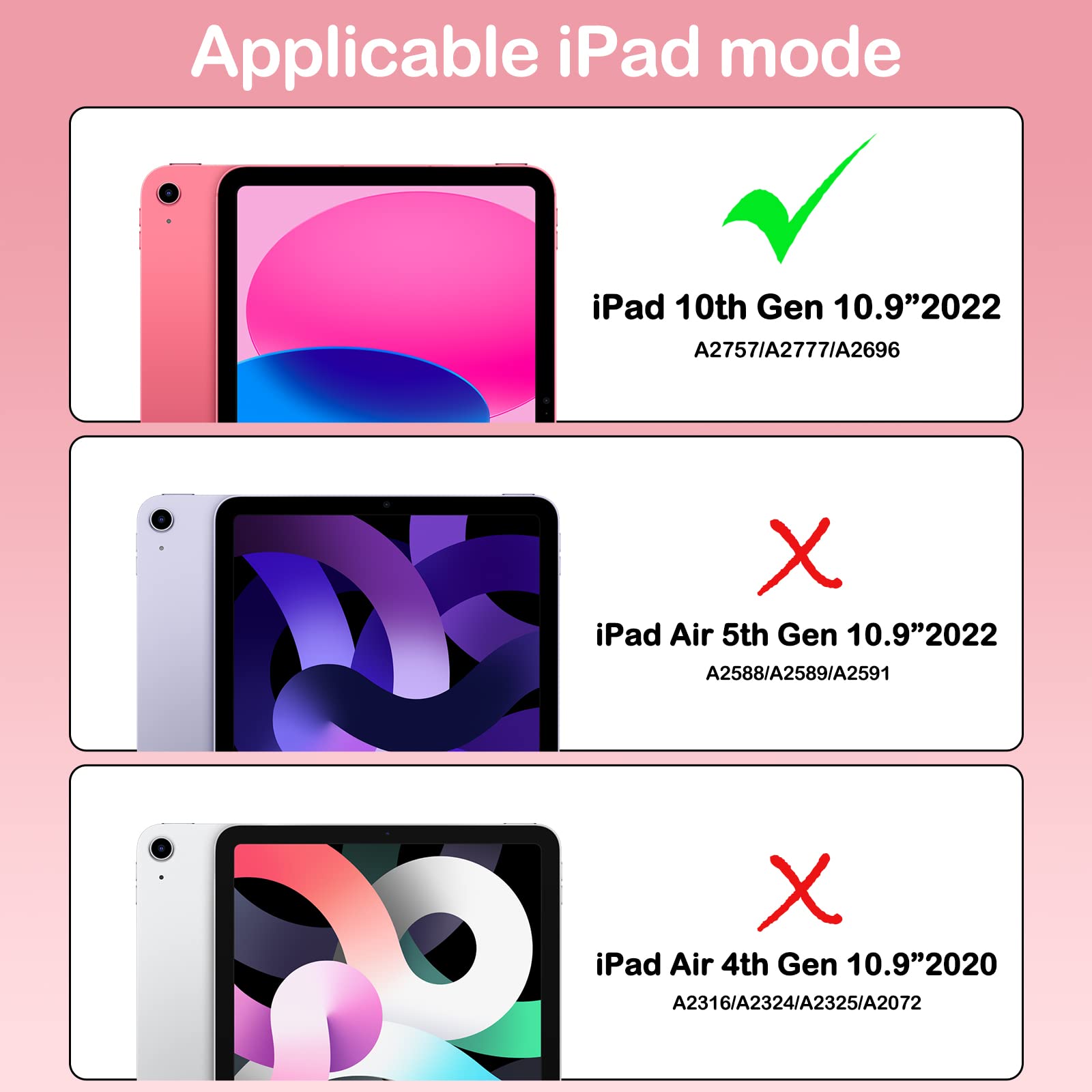 Braecn Case For Ipad 10Th Generation 2022 10.9 Inch A2696 A2757 A2777 Shockproof Silicone Cover W/Pencil Holder/360Swivel Ring S