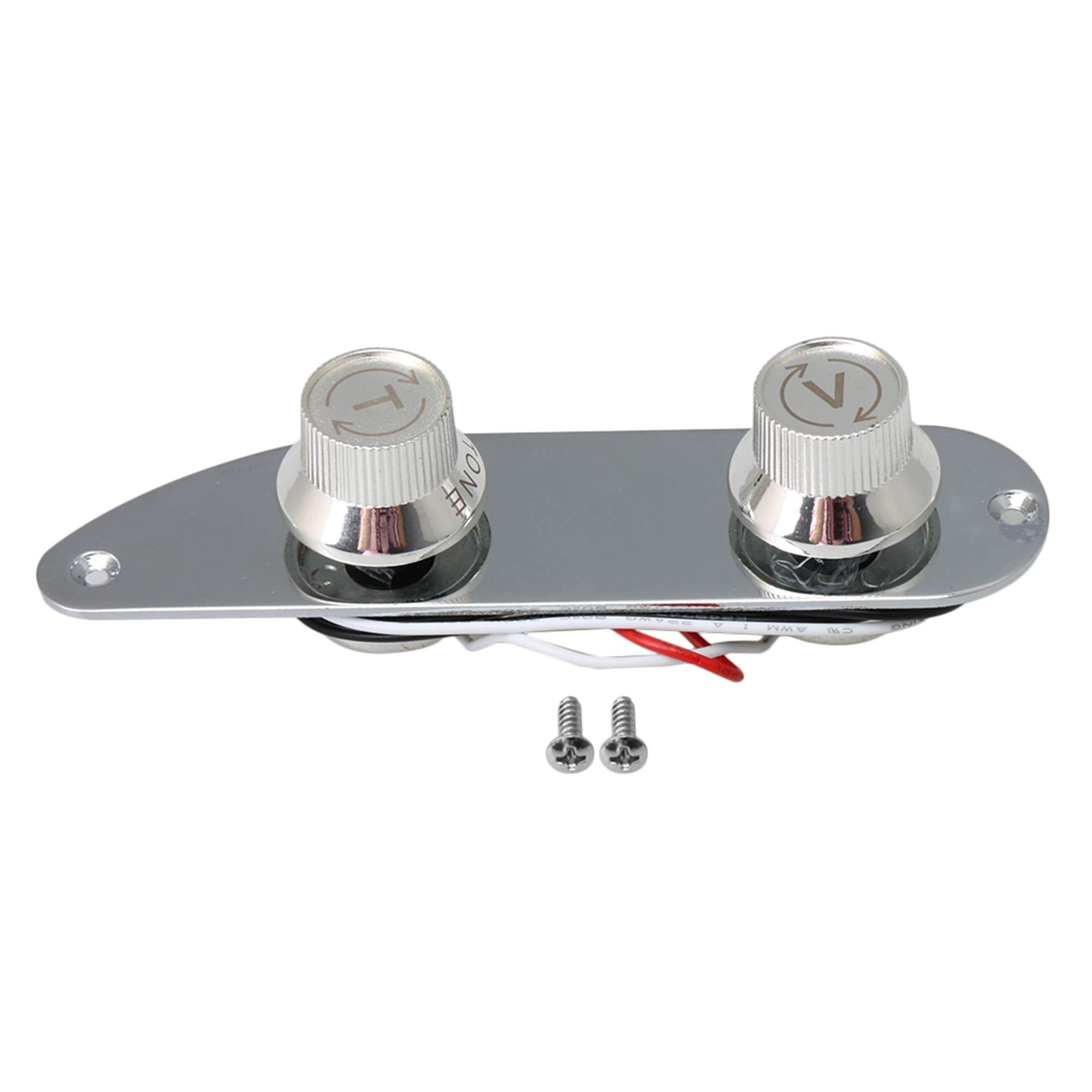 Lovermusic Silver 4.92Inch Length Metal Prewired Guitar Control Plate Telecaster Control Plate Replacement Parts For Electric Gu