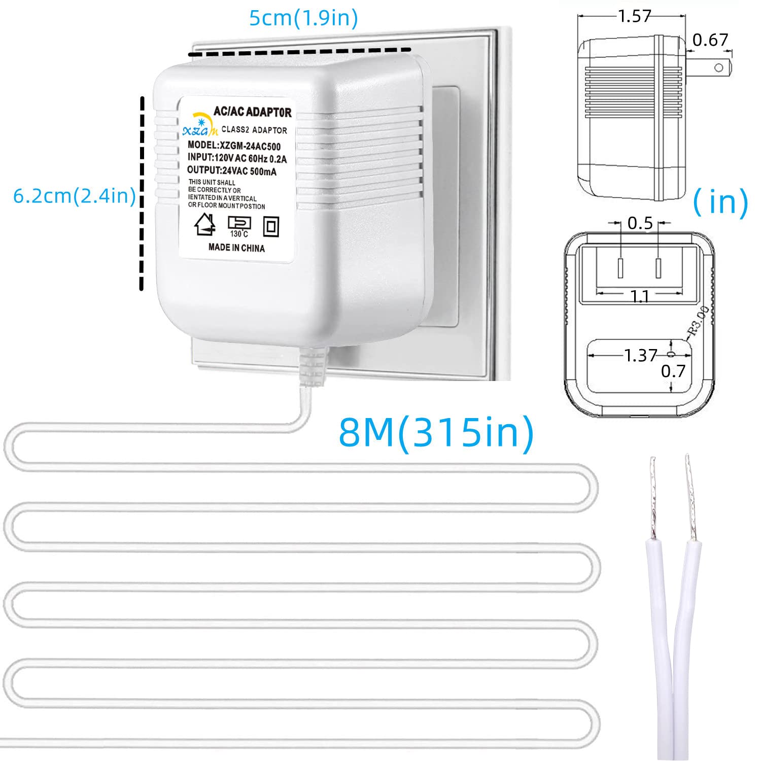 24V Doorbell Transformer Adapter Compatible With Nest Honeywell Ecobee Sensis All Versions Of Ring Video Doorbells Thermostats P