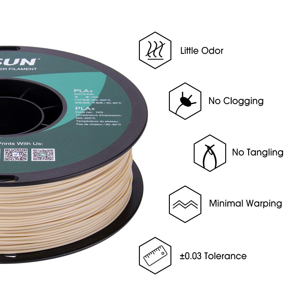 Esun Pla Pro (Pla+) 3D Printer Filament, Dimensional Accuracy +/  0.03 Mm, 1Kg, Plastic Spool, 1.75Mm, Bone White (Pantone 7507C