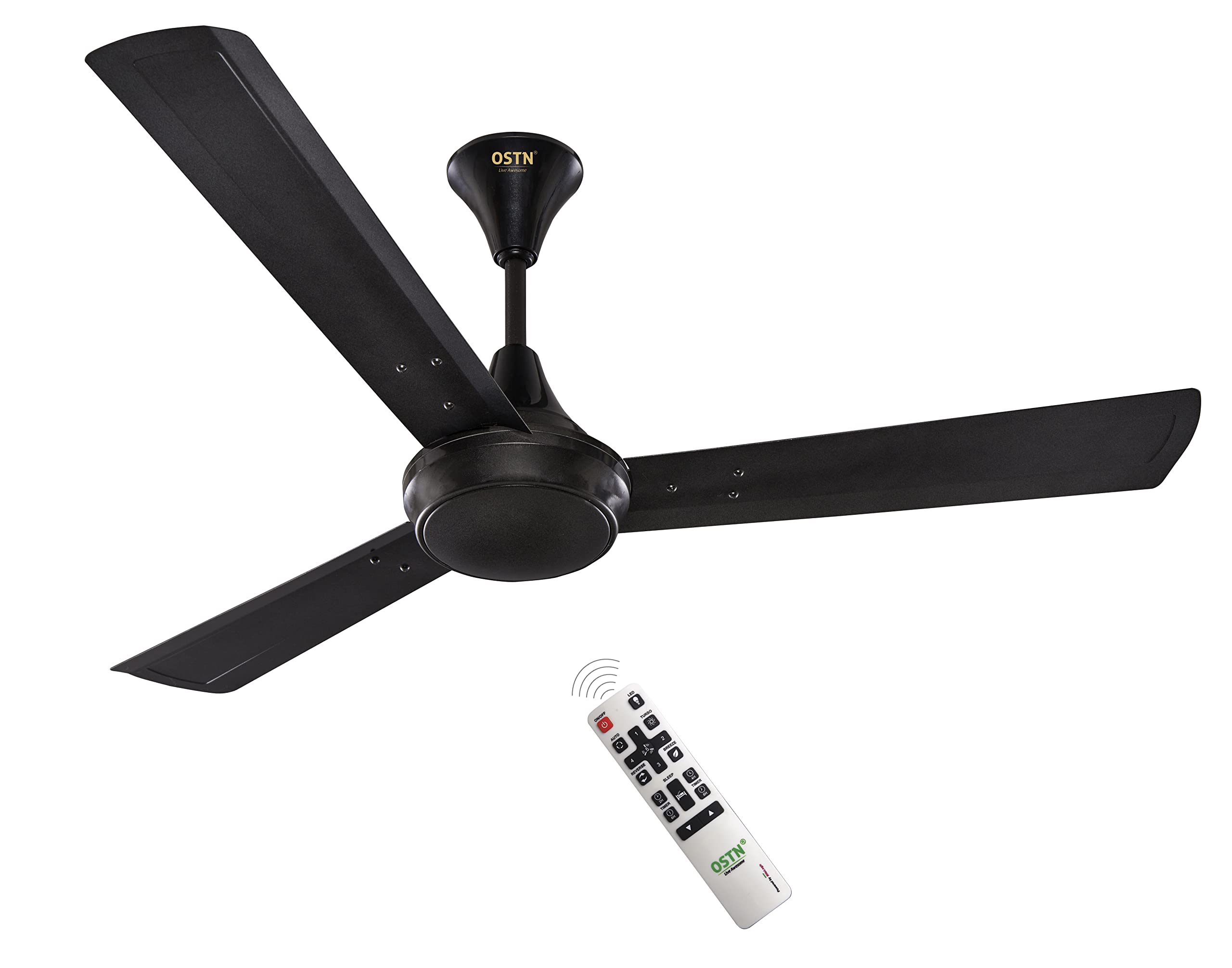 Ostn Arc Xl 3 1400Mm Bldc Motor 5 Star Rated Ceiling Fans With Remote Control | Upto 70% Energy Saving, High Air Delivery And Le