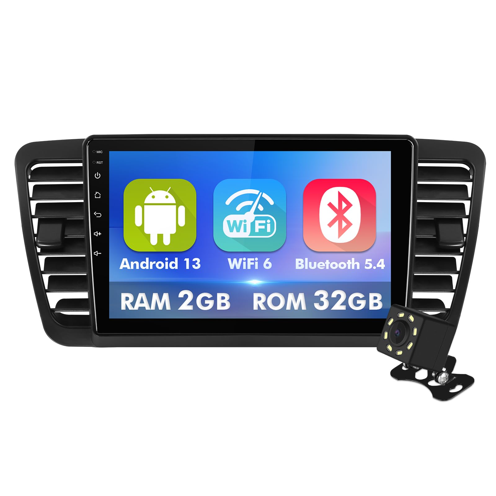 9 Inch IPS Touchscreen Android 12 Car Stereo for Subaru Legacy Outback 2005-2009 with Wireless CarPlay & Android Auto 2+32GB Car